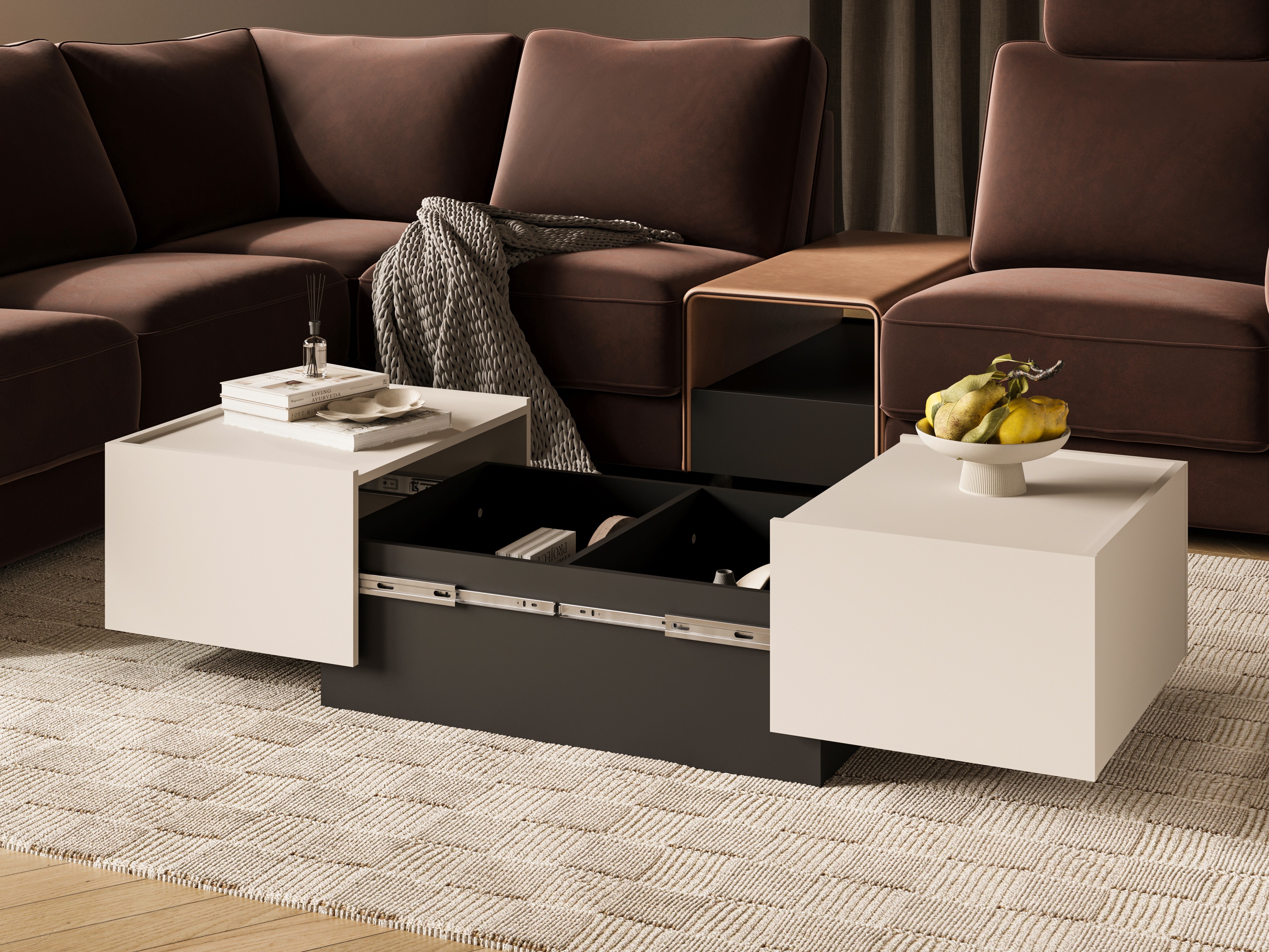 Coffee table transformer Austin 380 (Cashmere + Black)