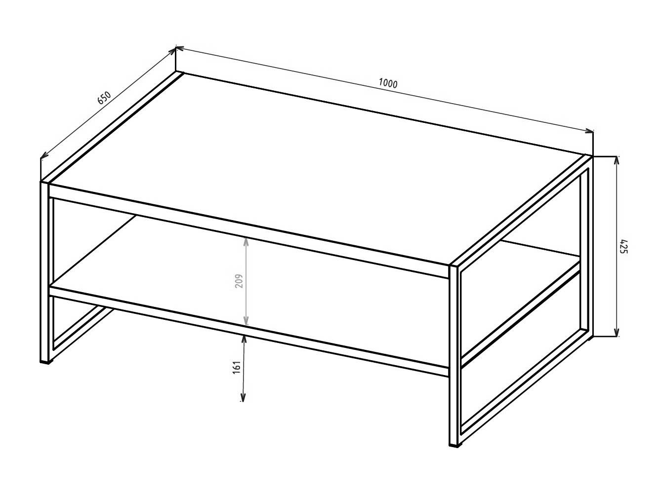 Coffee table Austin 381 (Congo + Black)