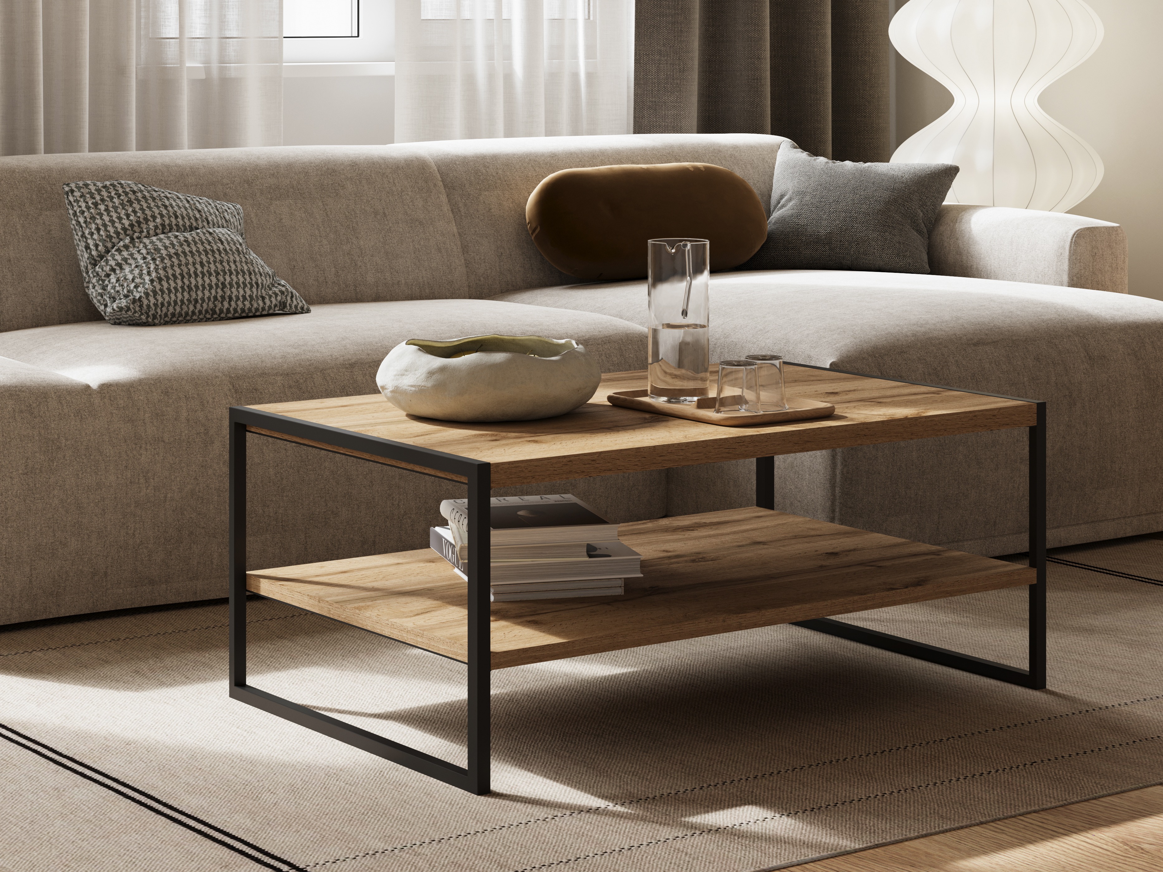 Coffee table Austin 381 (Wotan Oak + Black)