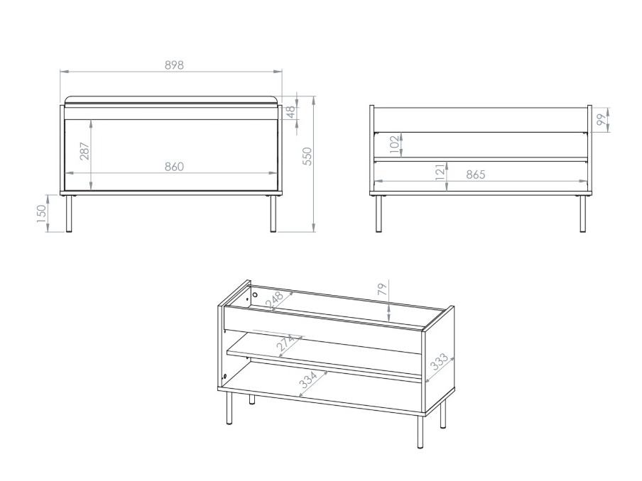 Shoe cabinet Tivorlo 107