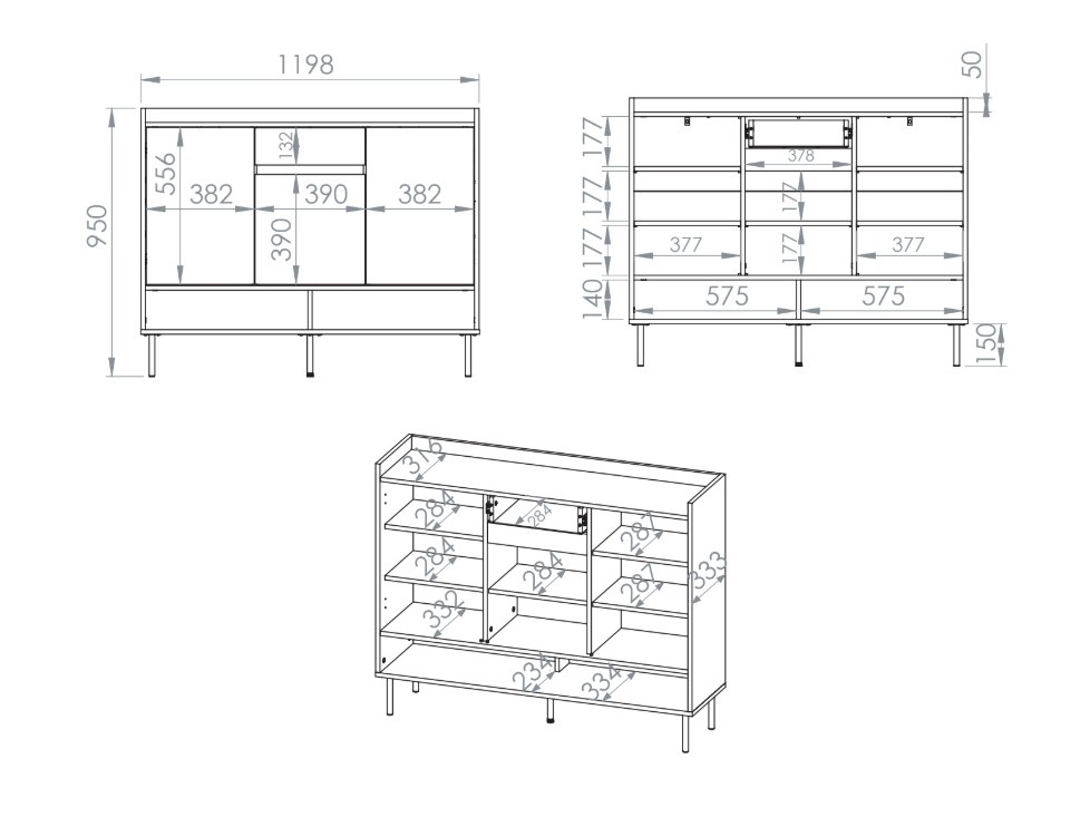 Shoe shelf Tivorlo 104