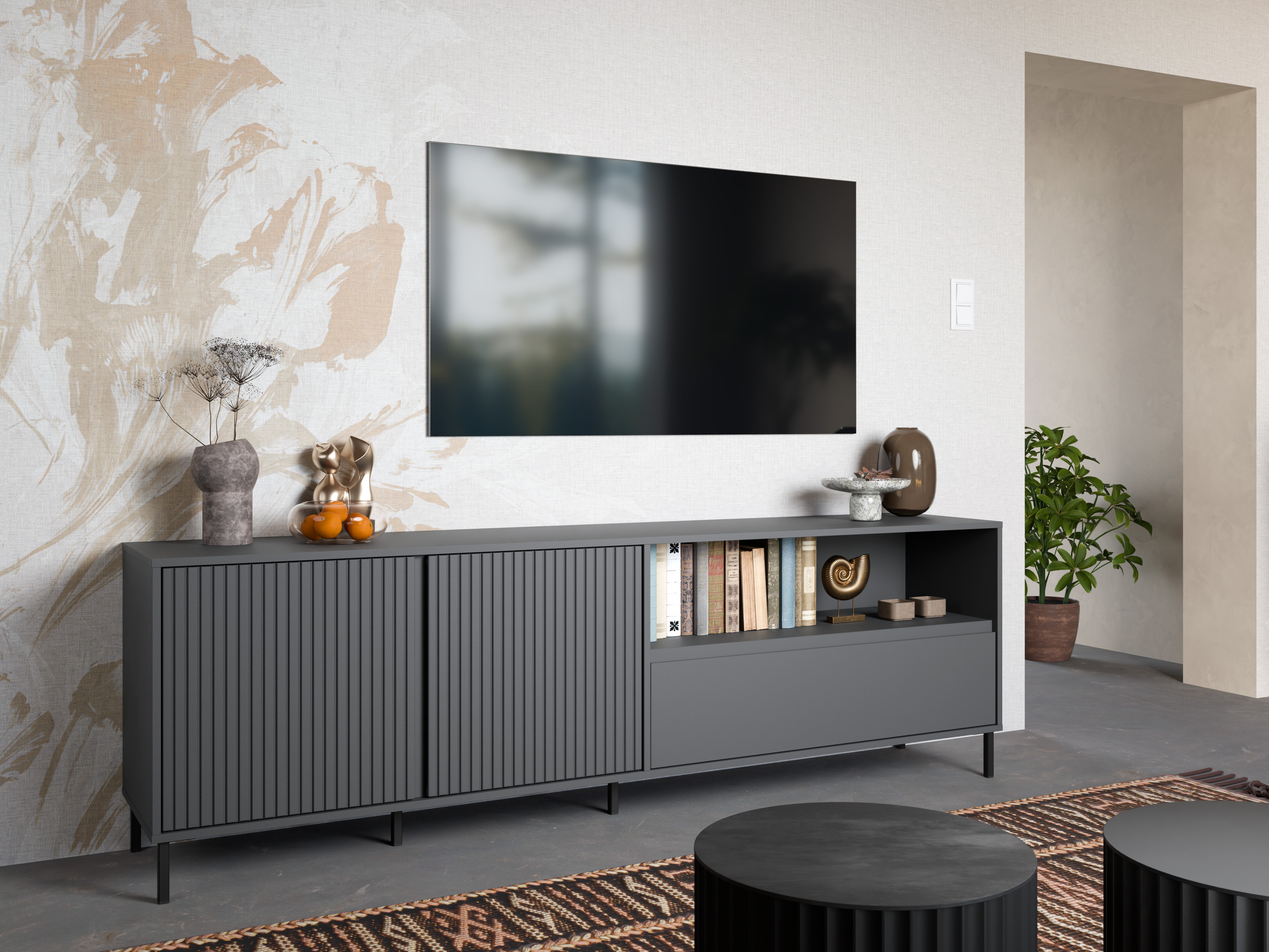 TV stand Ruvrevi 101 (Anthracite)