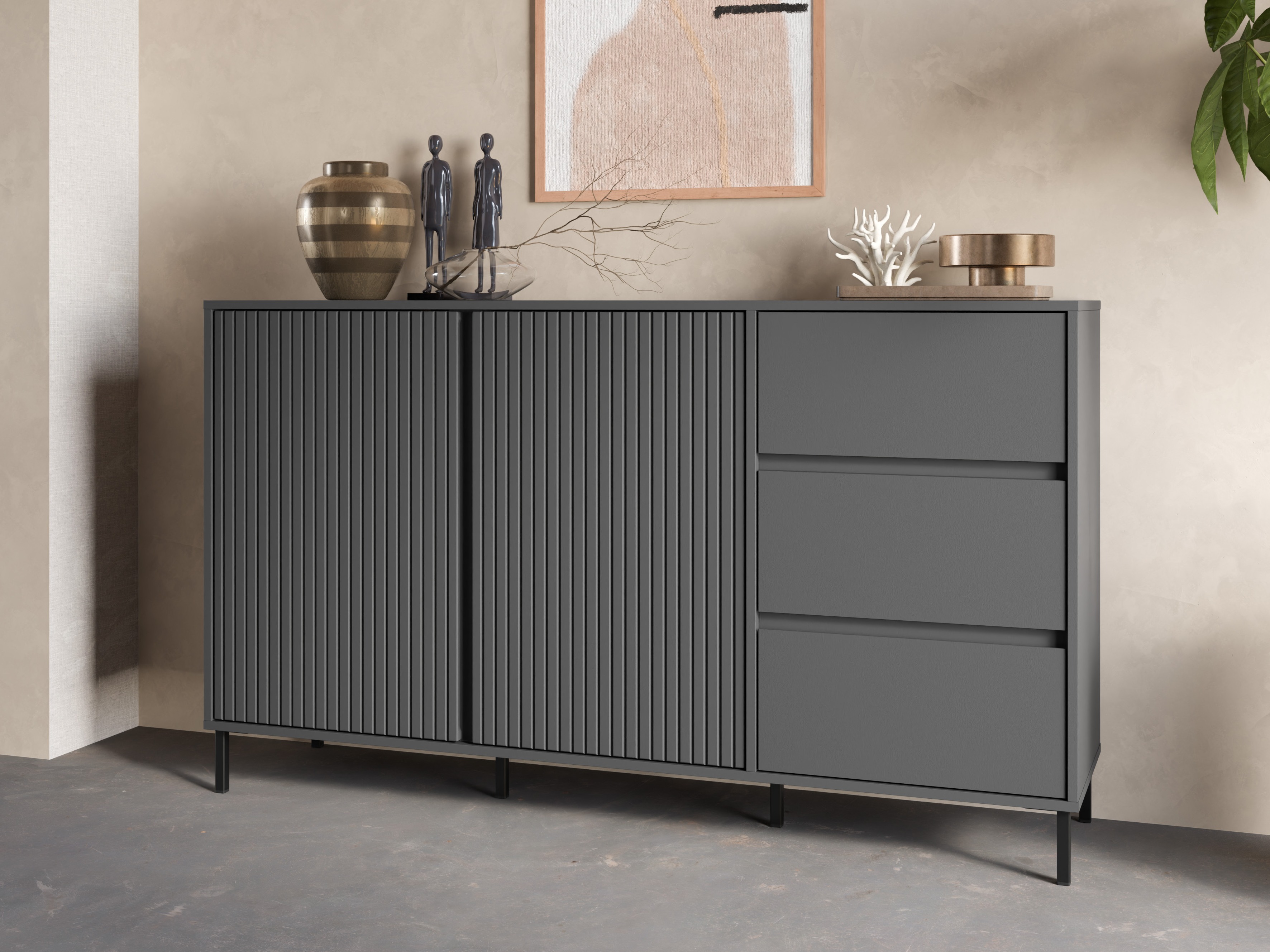 Chest of drawers Ruvrevi 102 (Anthracite)