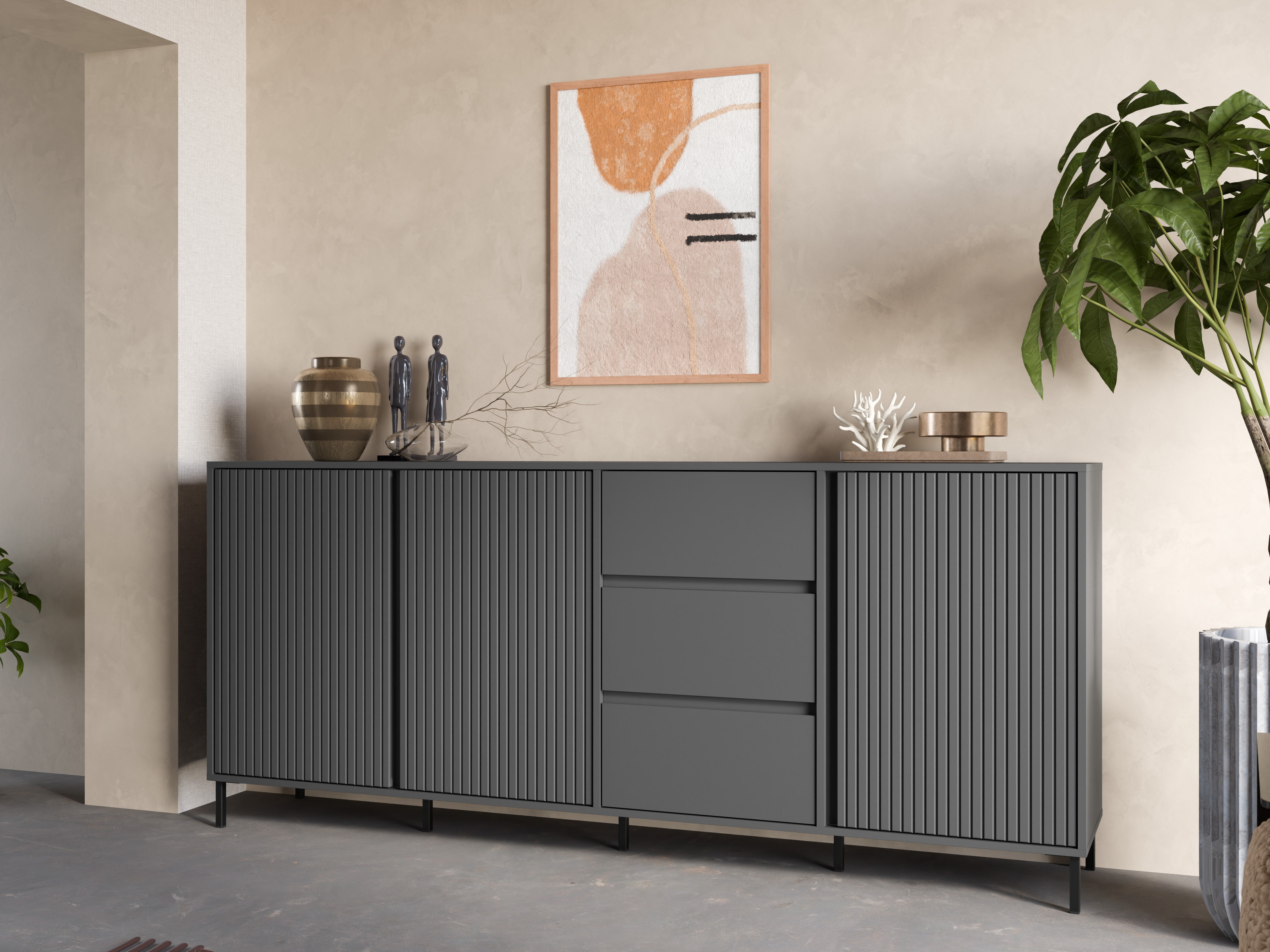 Chest of drawers Ruvrevi 103 (Anthracite)