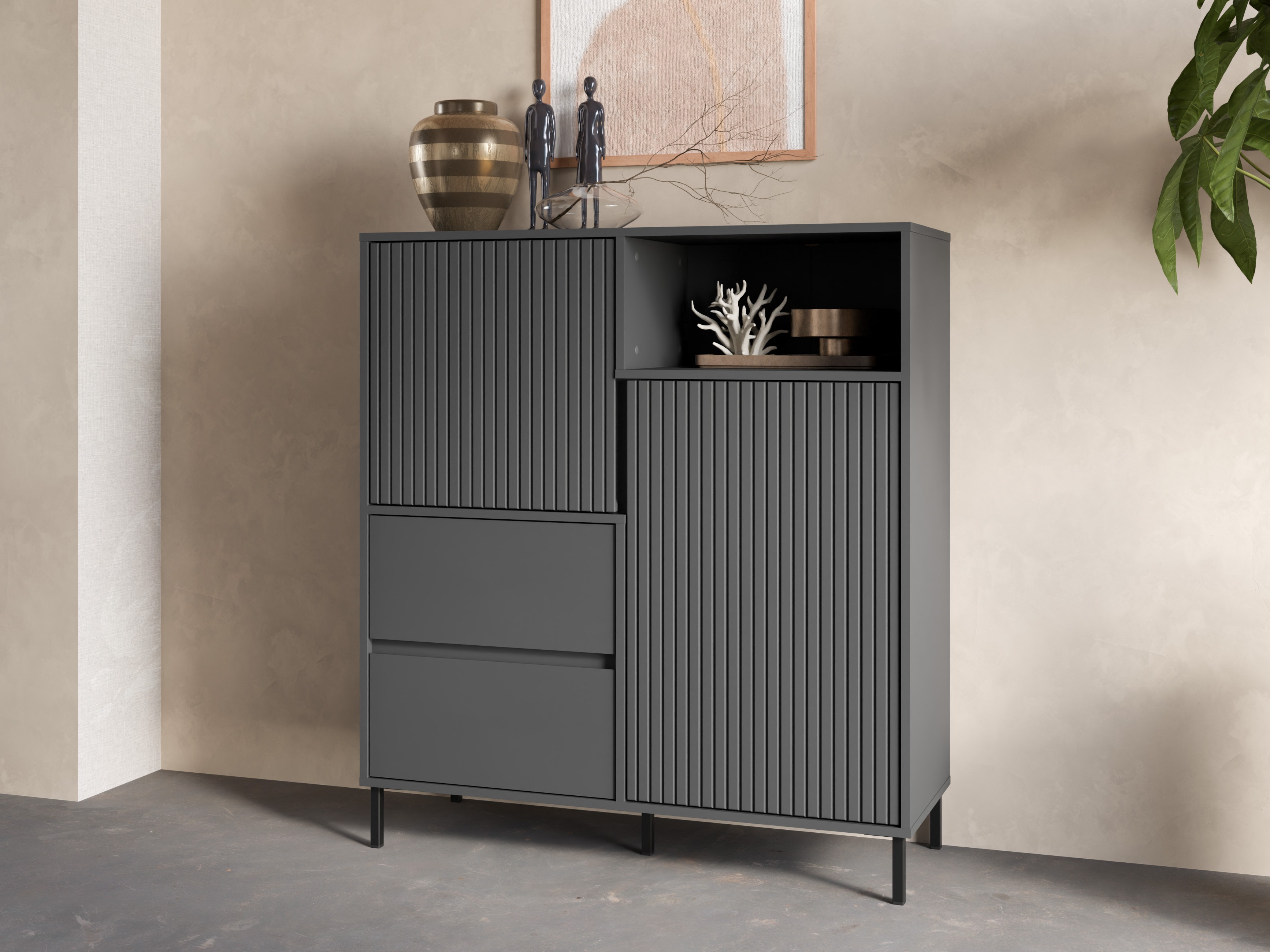Chest of drawers Ruvrevi 104 (Anthracite)