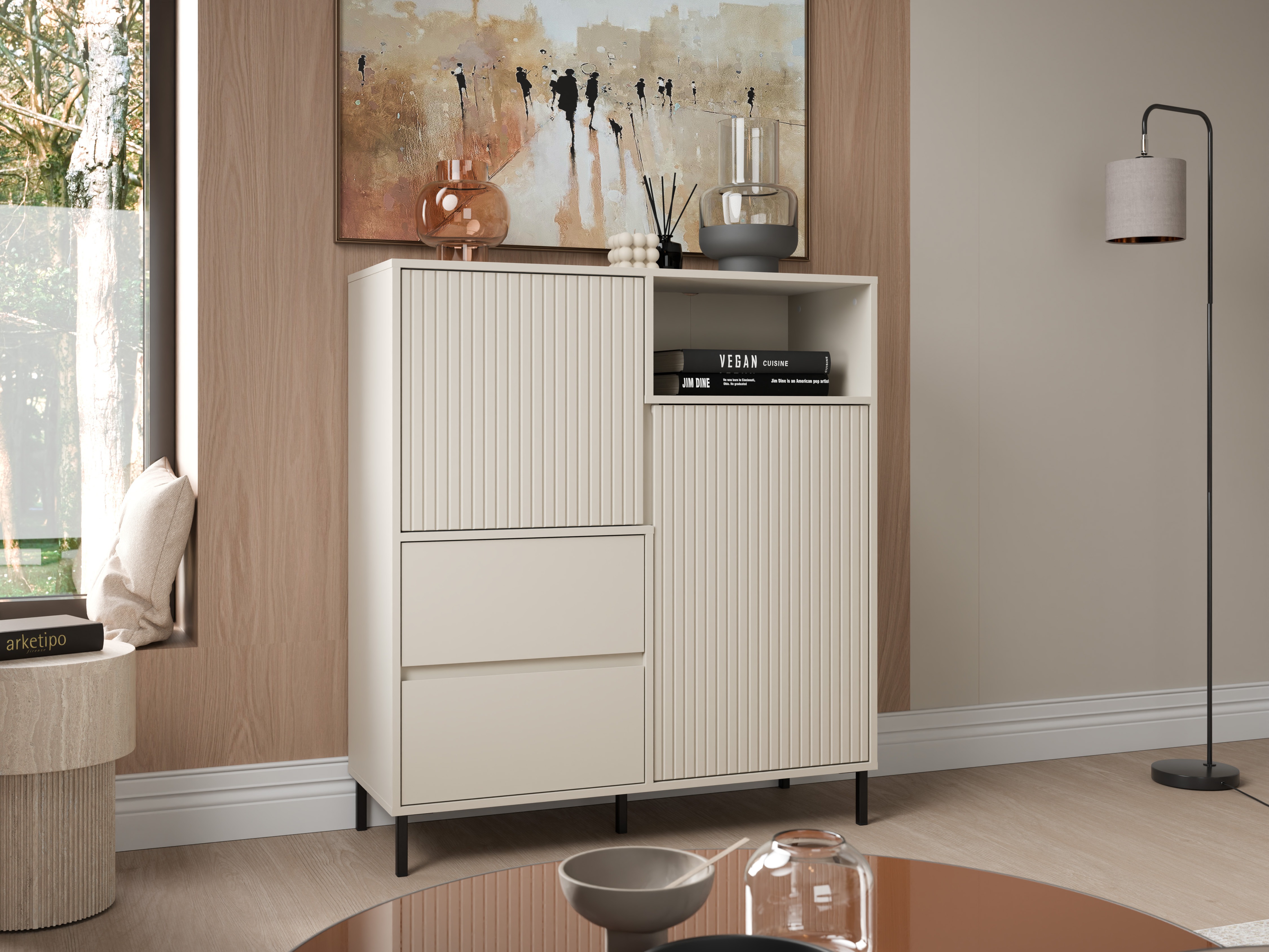 Chest of drawers Ruvrevi 104 (Cashmere)