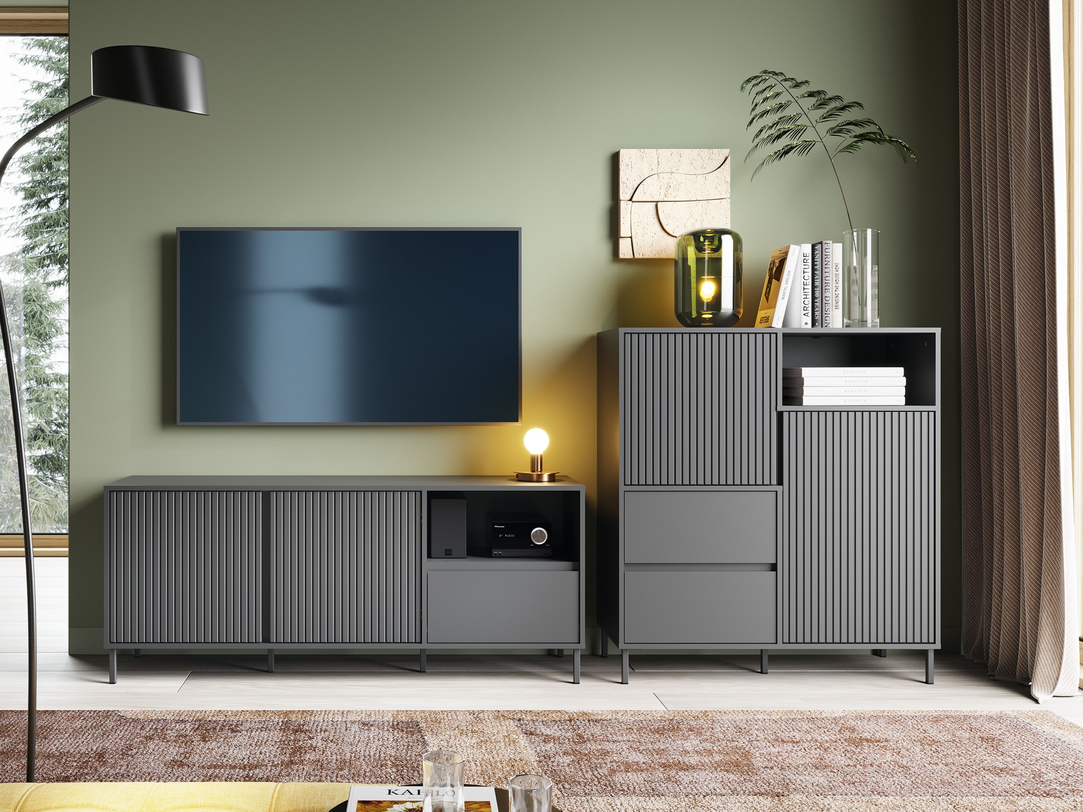 Living room set Ruvrevi 106 (Anthracite)