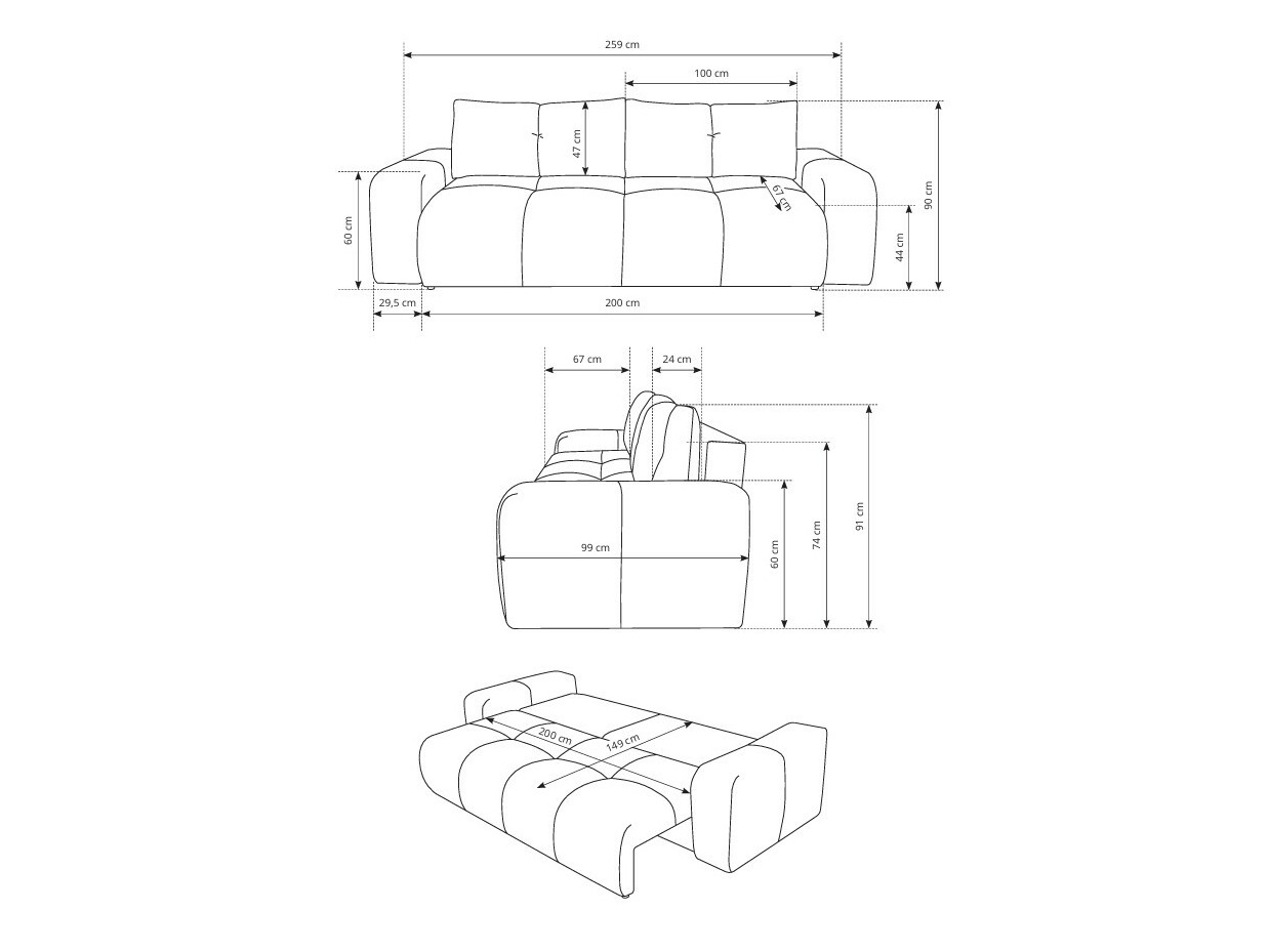 Sofa bed Kingston 154 (Curio 09)