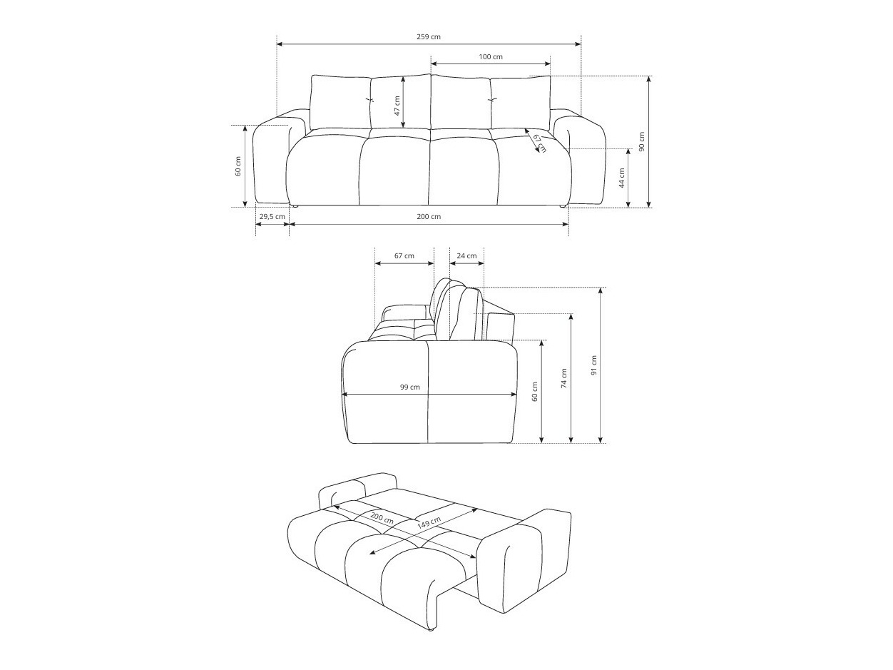 Sofa bed Kingston 154 (Flow 03)