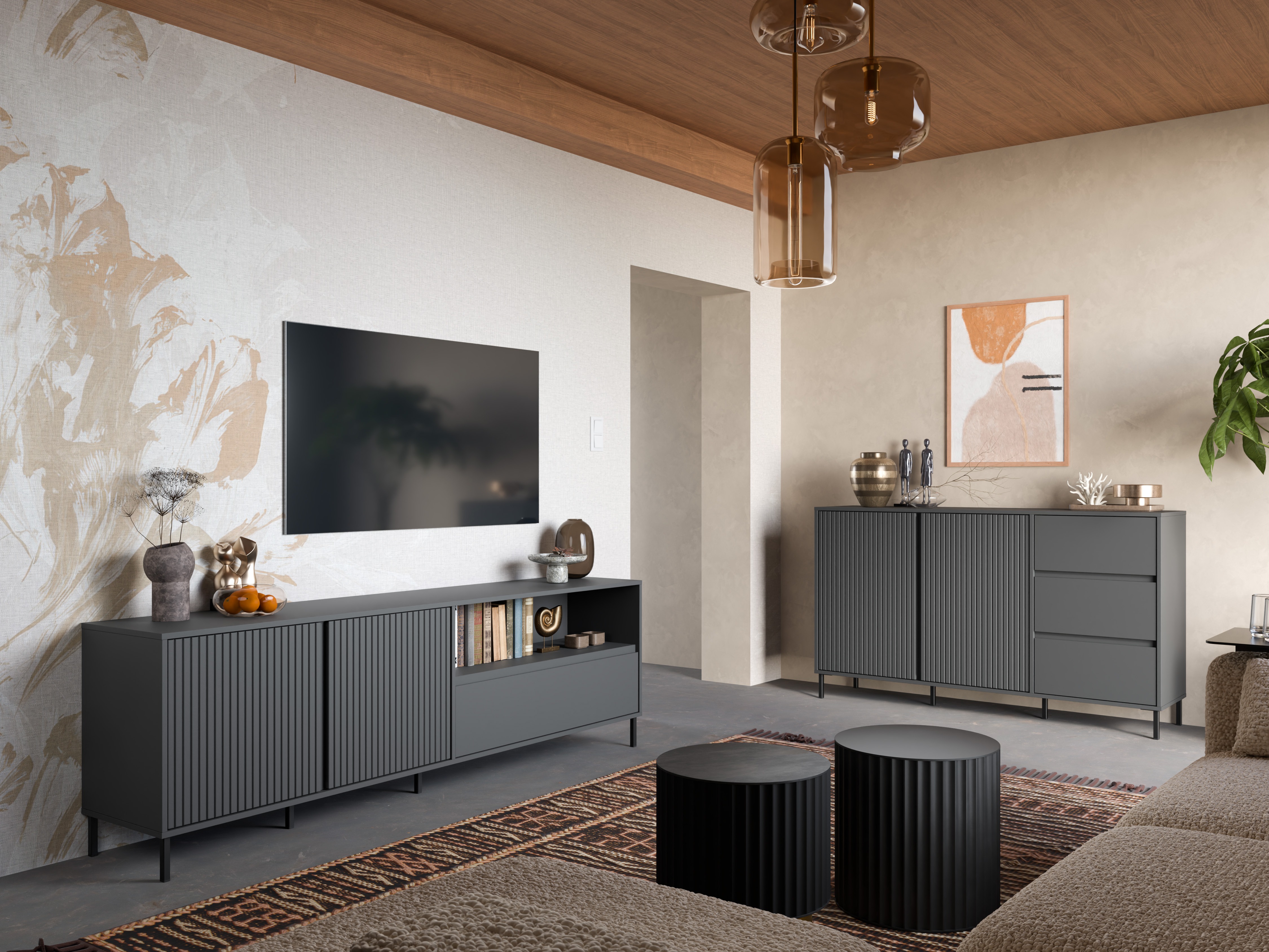 TV stand Ruvrevi 101 (Anthracite)