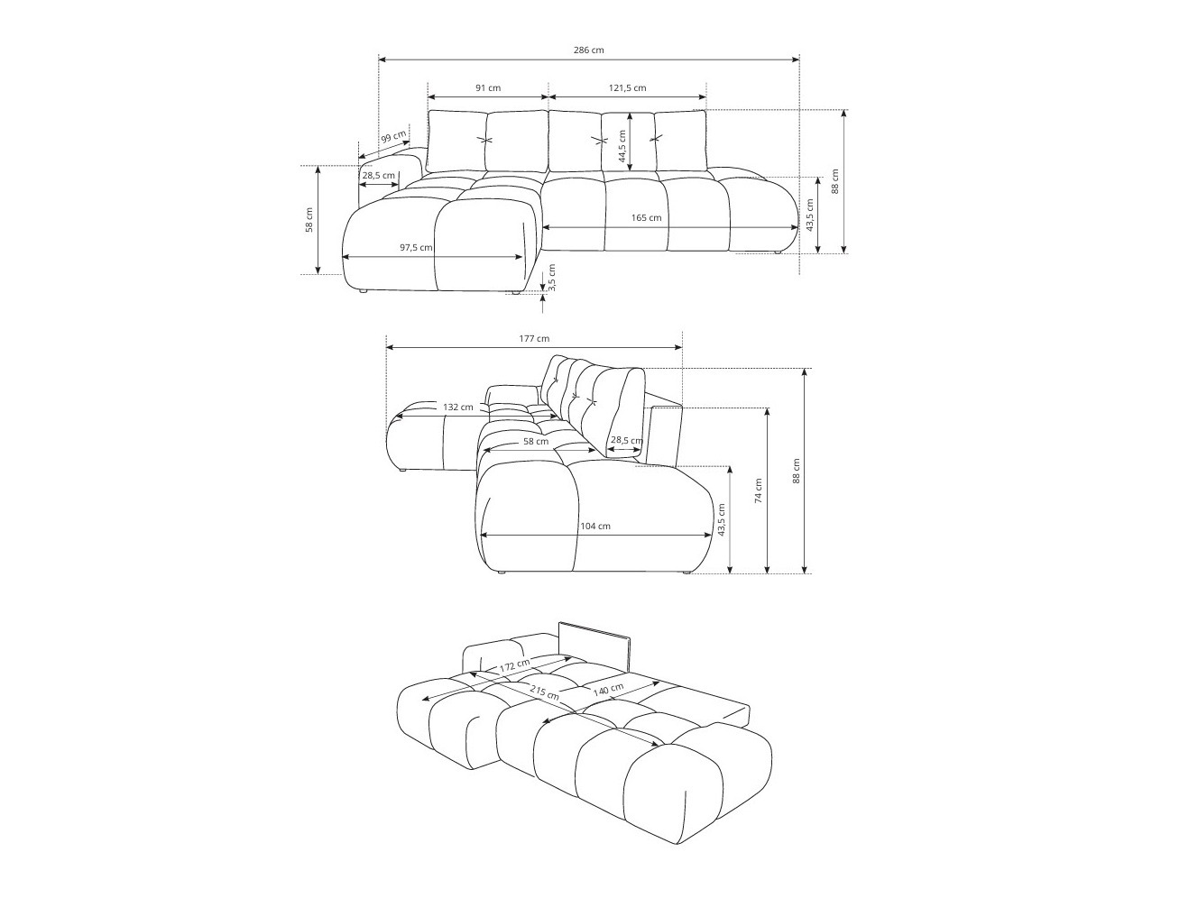Corner sofa Kingston 156 (Flow 02)