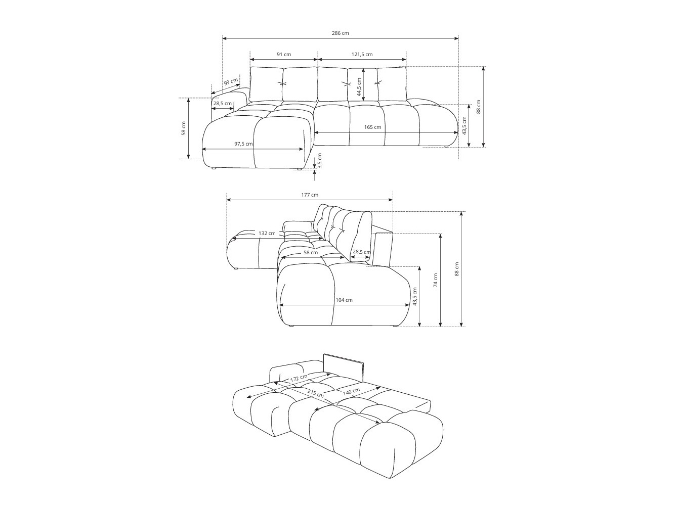 Corner sofa Kingston 156 (Flow 22)