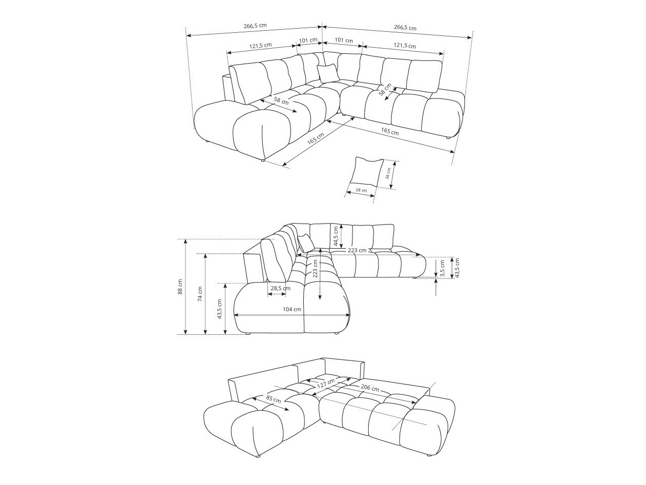 Corner sofa Kingston 197 (Flow 01)