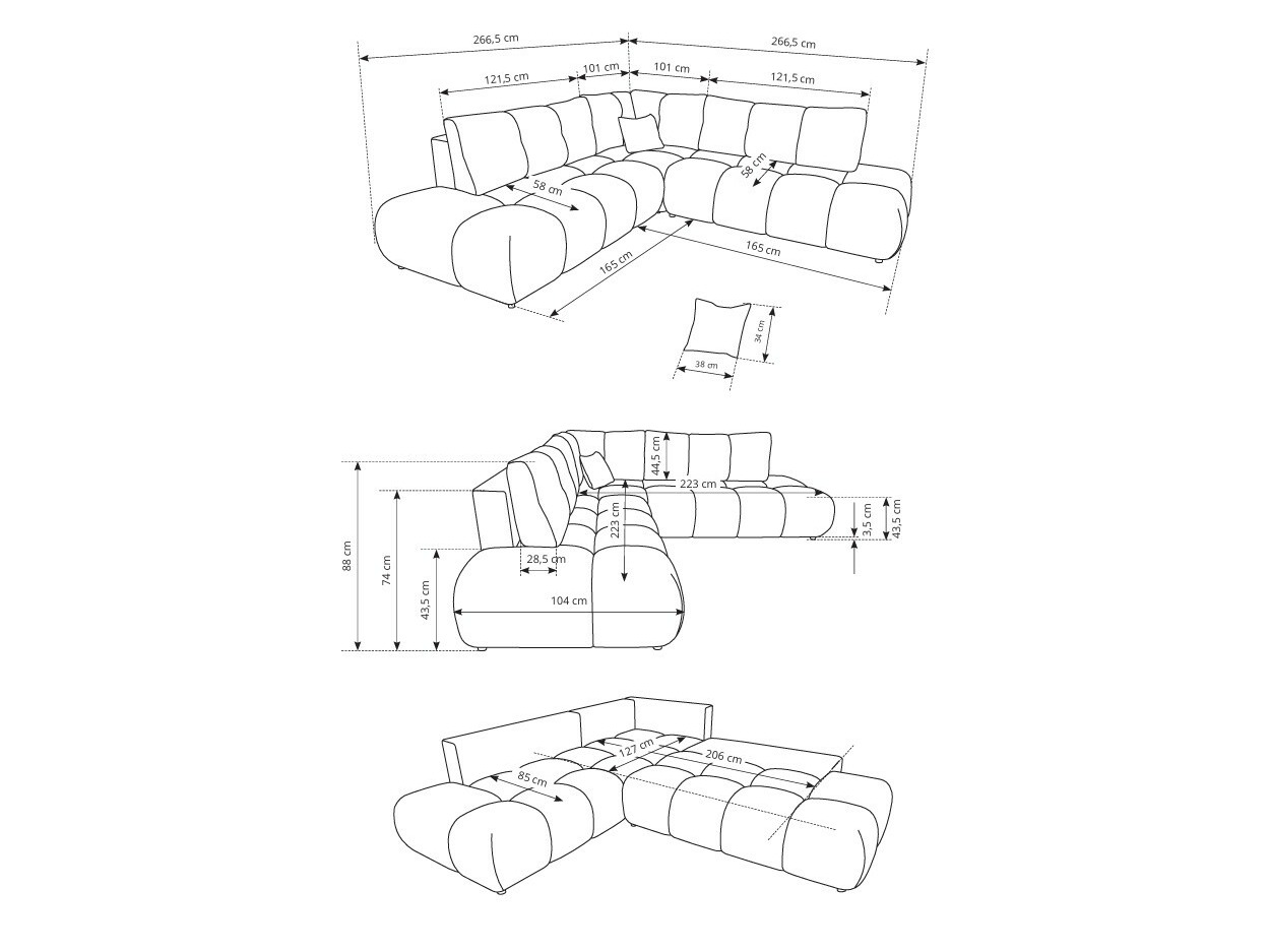 Corner sofa Kingston 197 (Flow 02)