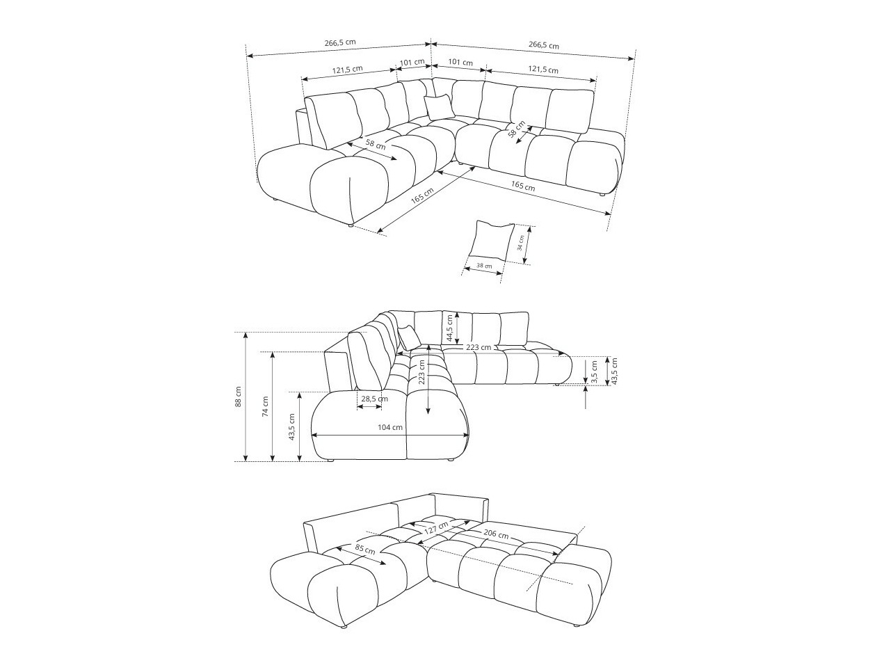 Corner sofa Kingston 197 (Flow 16)