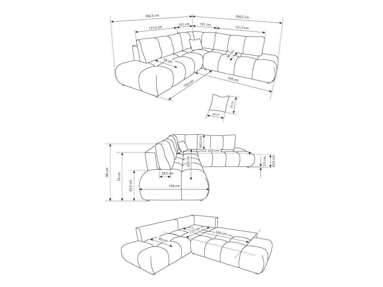Corner sofa Kingston 197 (Flow 17)