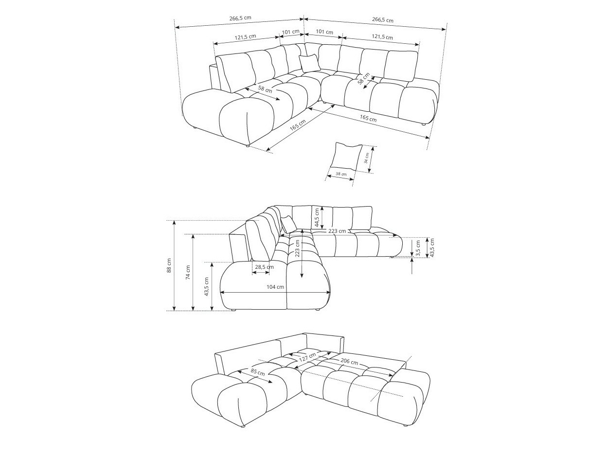 Corner sofa Kingston 197 (Flow 22)