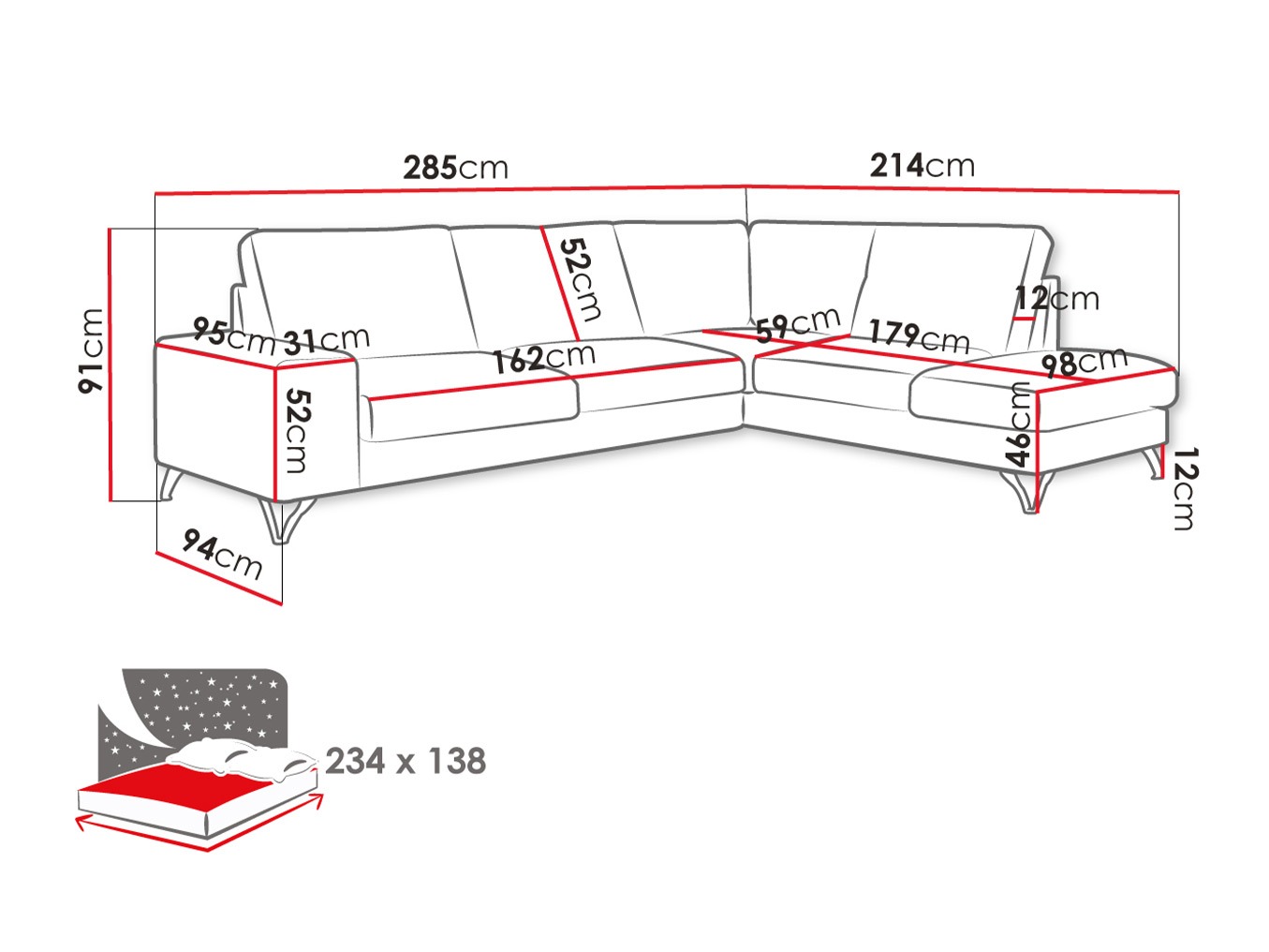 Corner sofa ComfiDream 112 (Verita 03)
