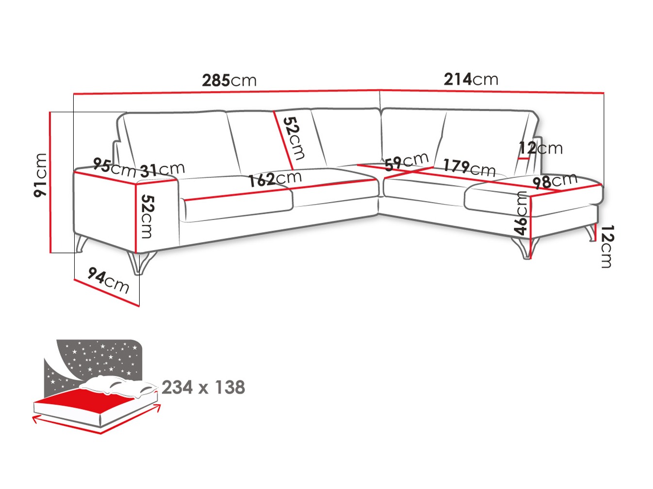 Corner sofa ComfiDream 112 (Verita 88)