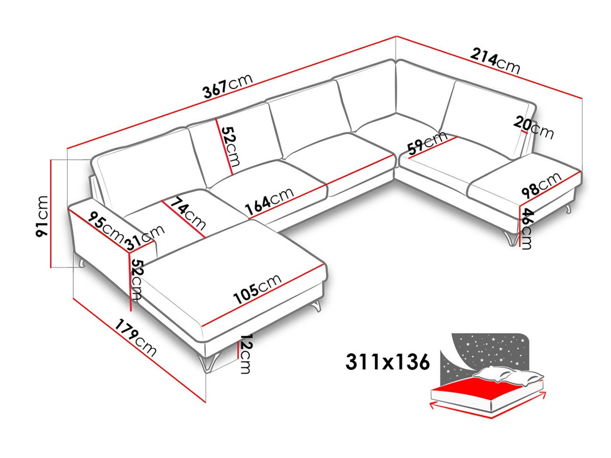 Corner sofa ComfiDream 113 (Verita 80)