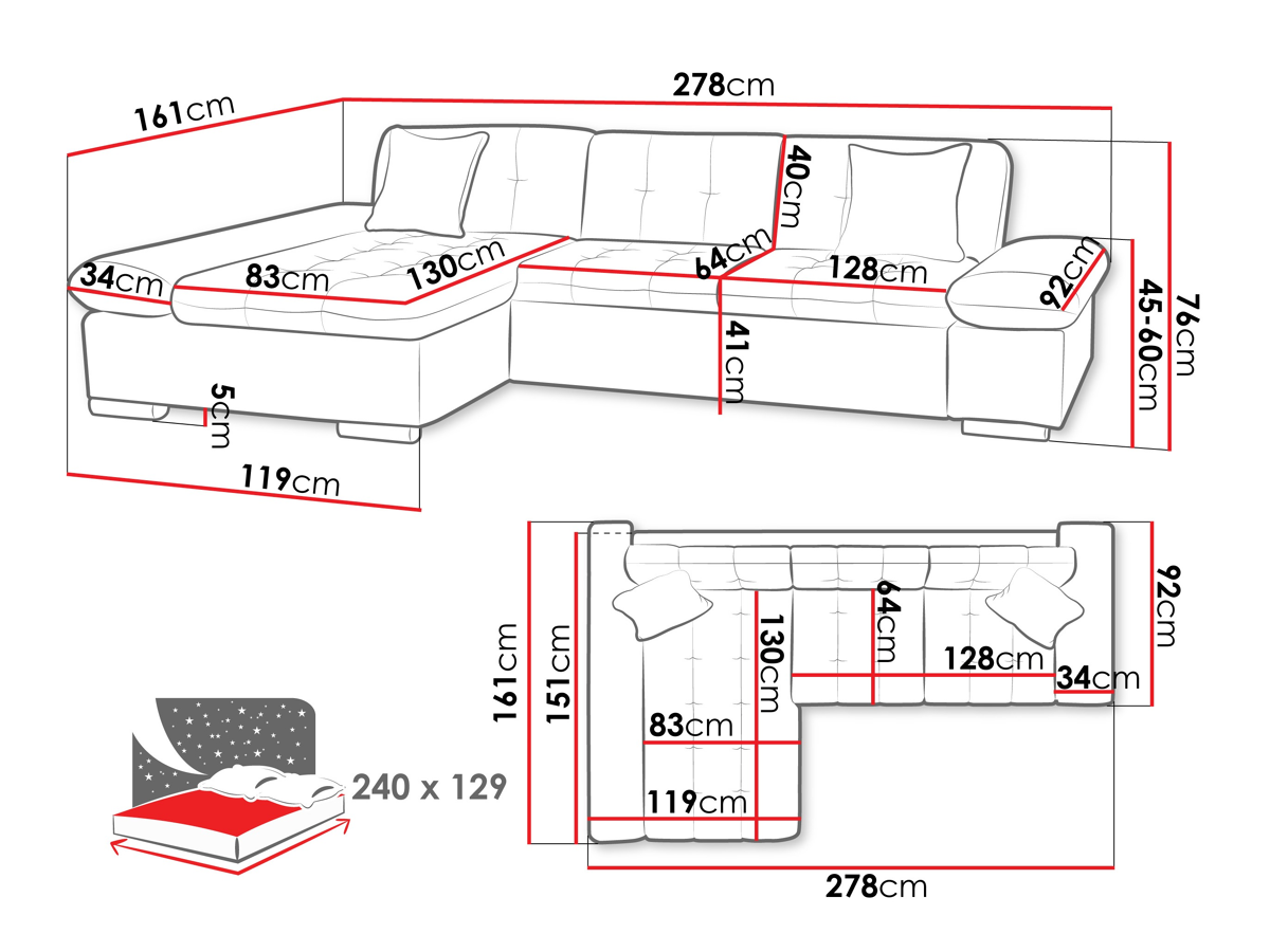 Corner sofa Comfivo 151 (Lux 03)