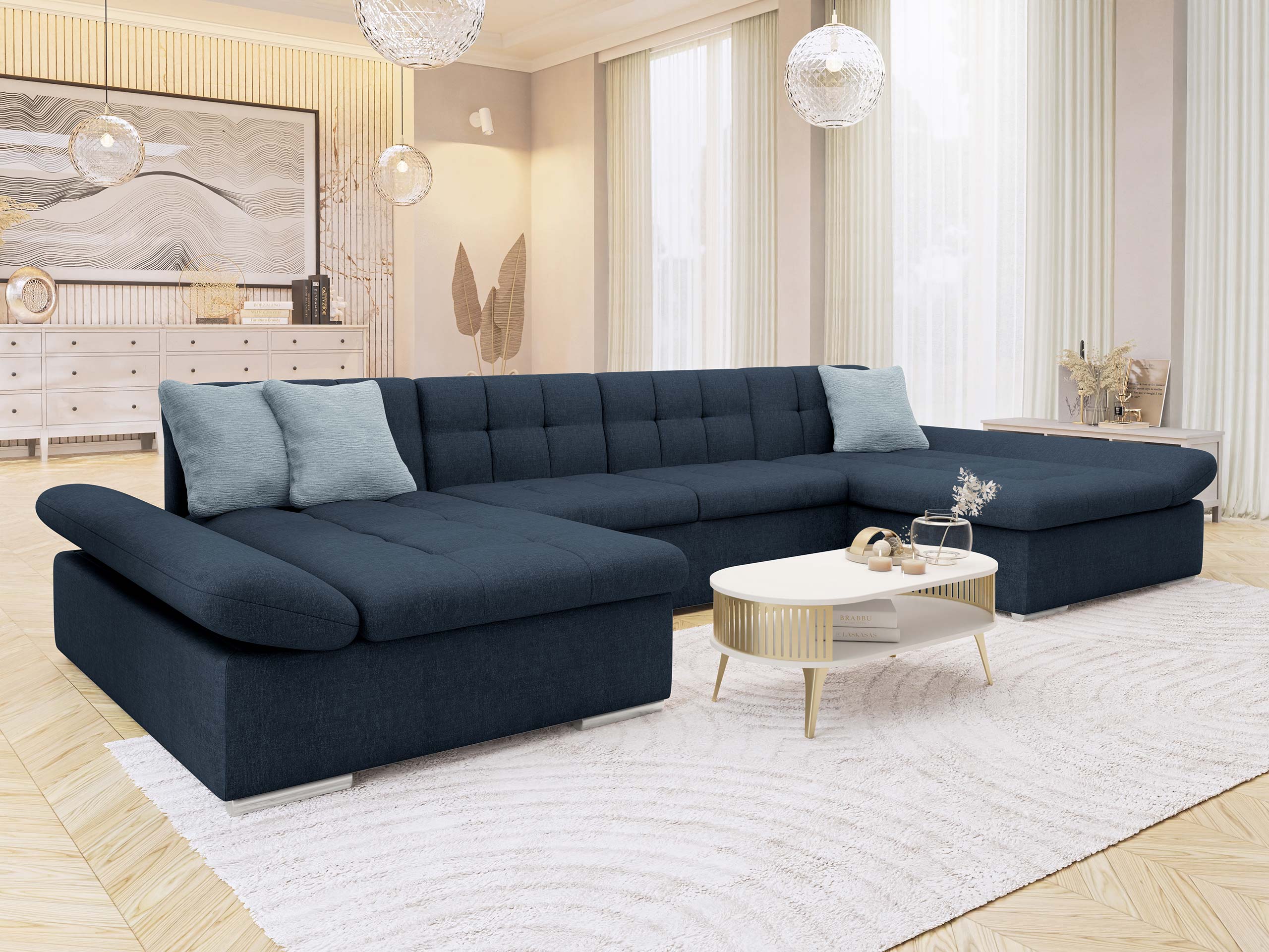 Corner sofa Comfivo 240 (Maya 09 + Mokka 71)