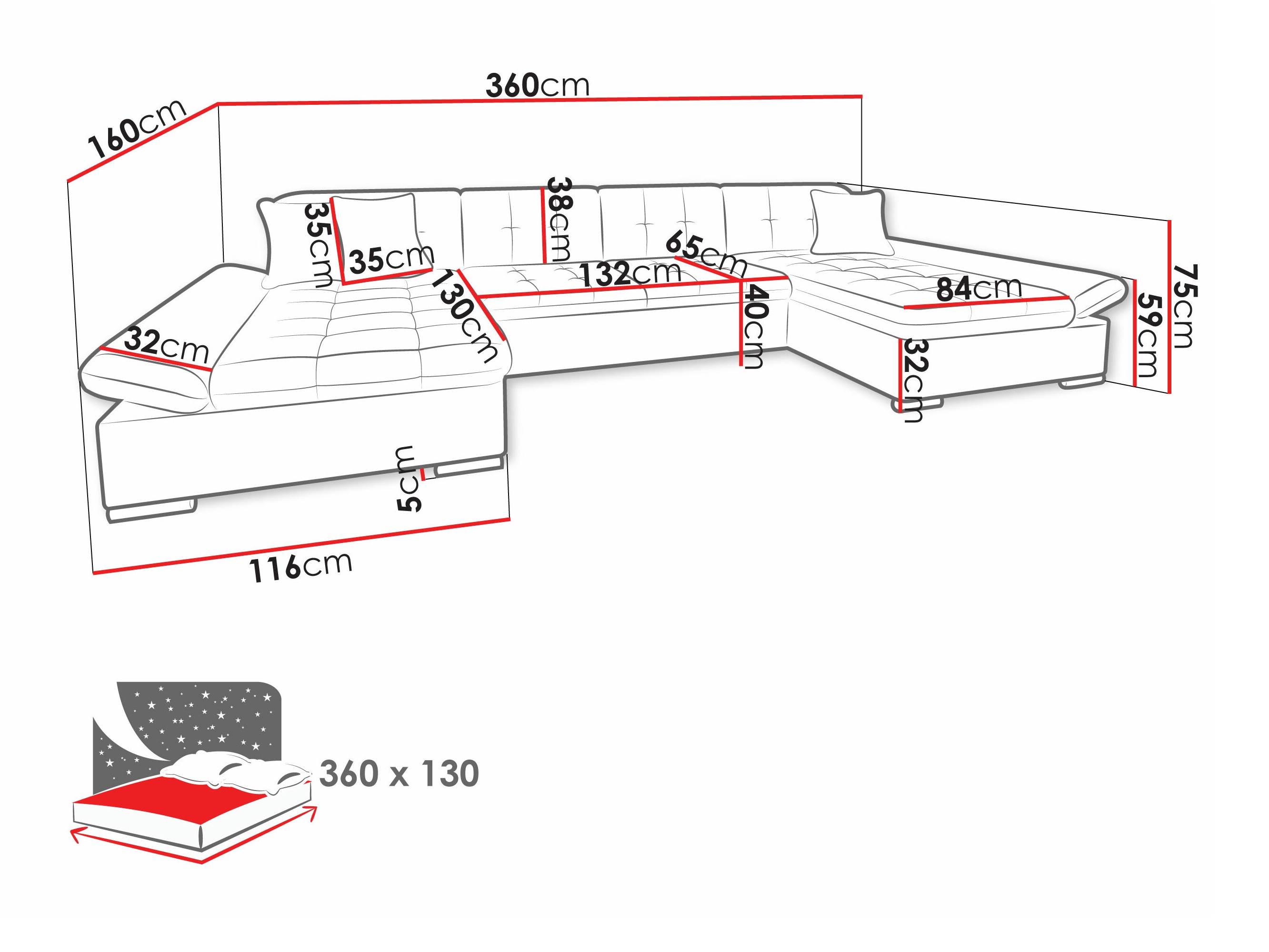 Corner sofa Comfivo Ficus II (Miu 2058 + Miu 2059)