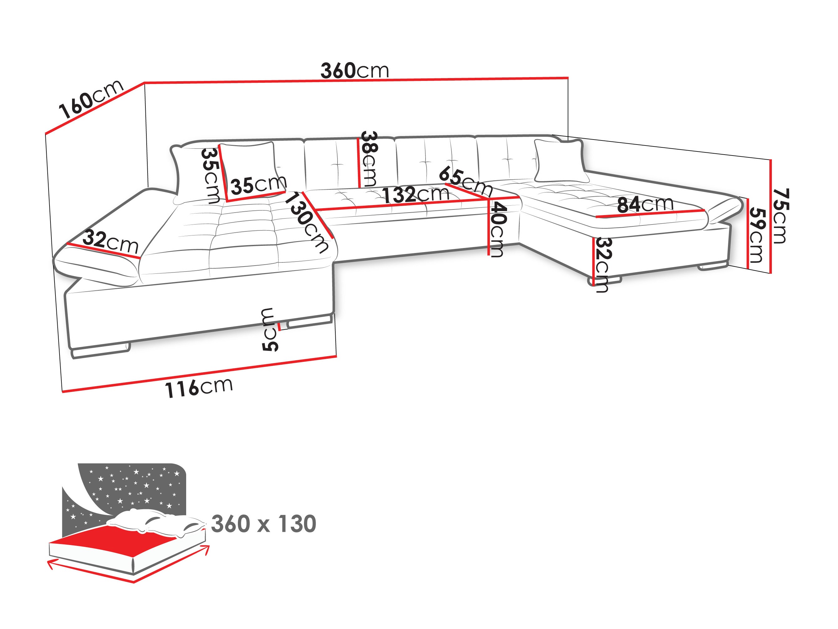Corner sofa Comfivo Ficus II (Piano 17)