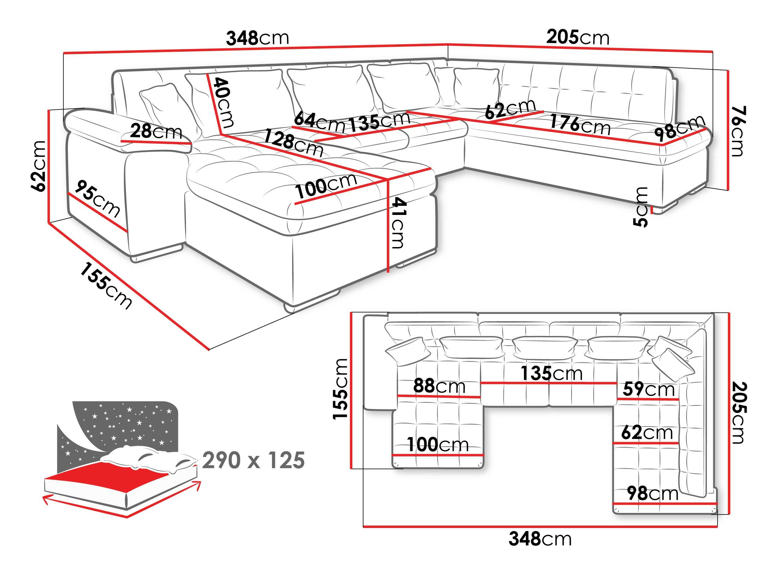 Corner sofa Comfivo Gemma IV (Polo 894 + Polo 897)