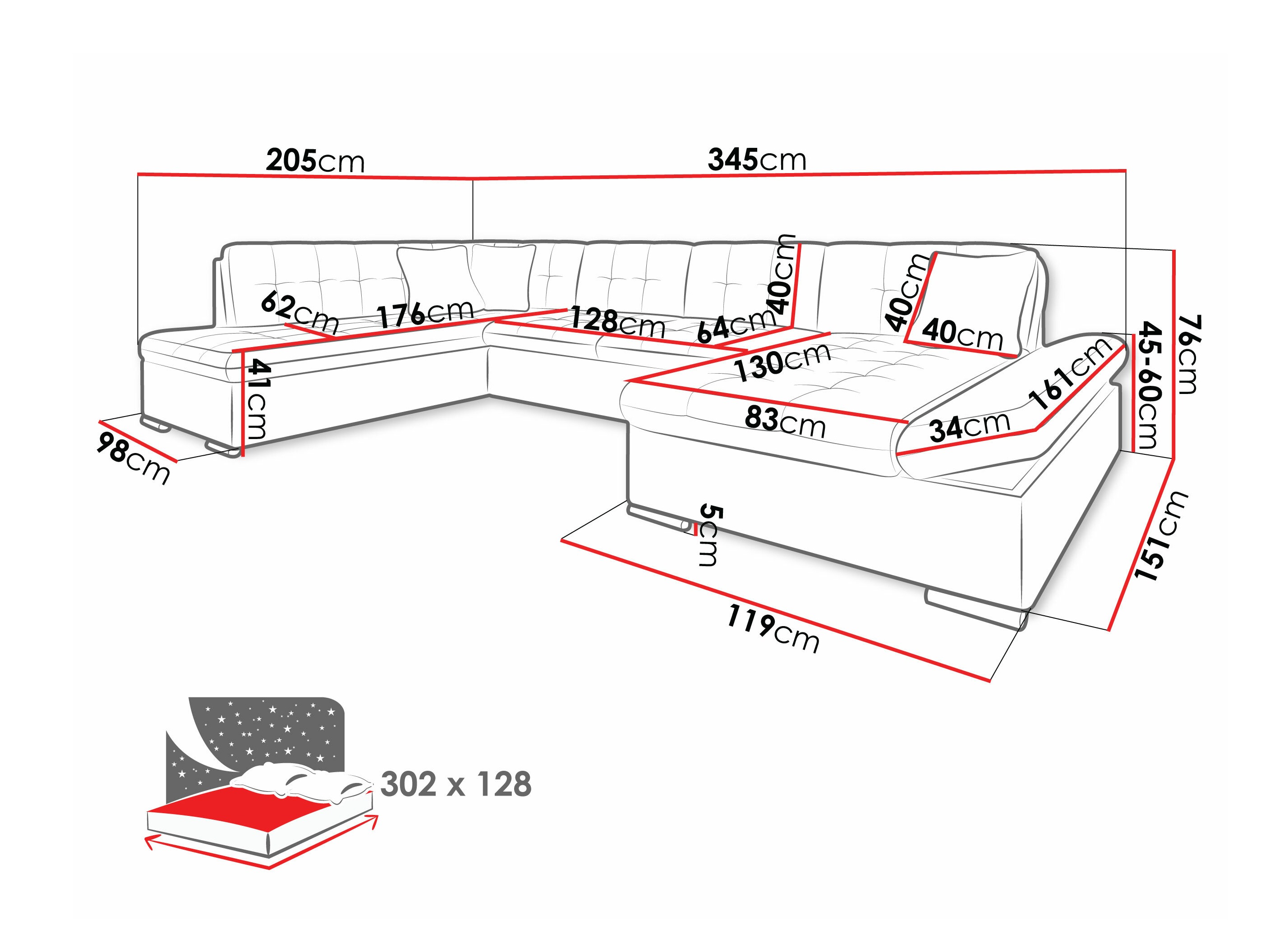 Corner sofa Comfivo Tilia (Polo 894 + Polo 897)
