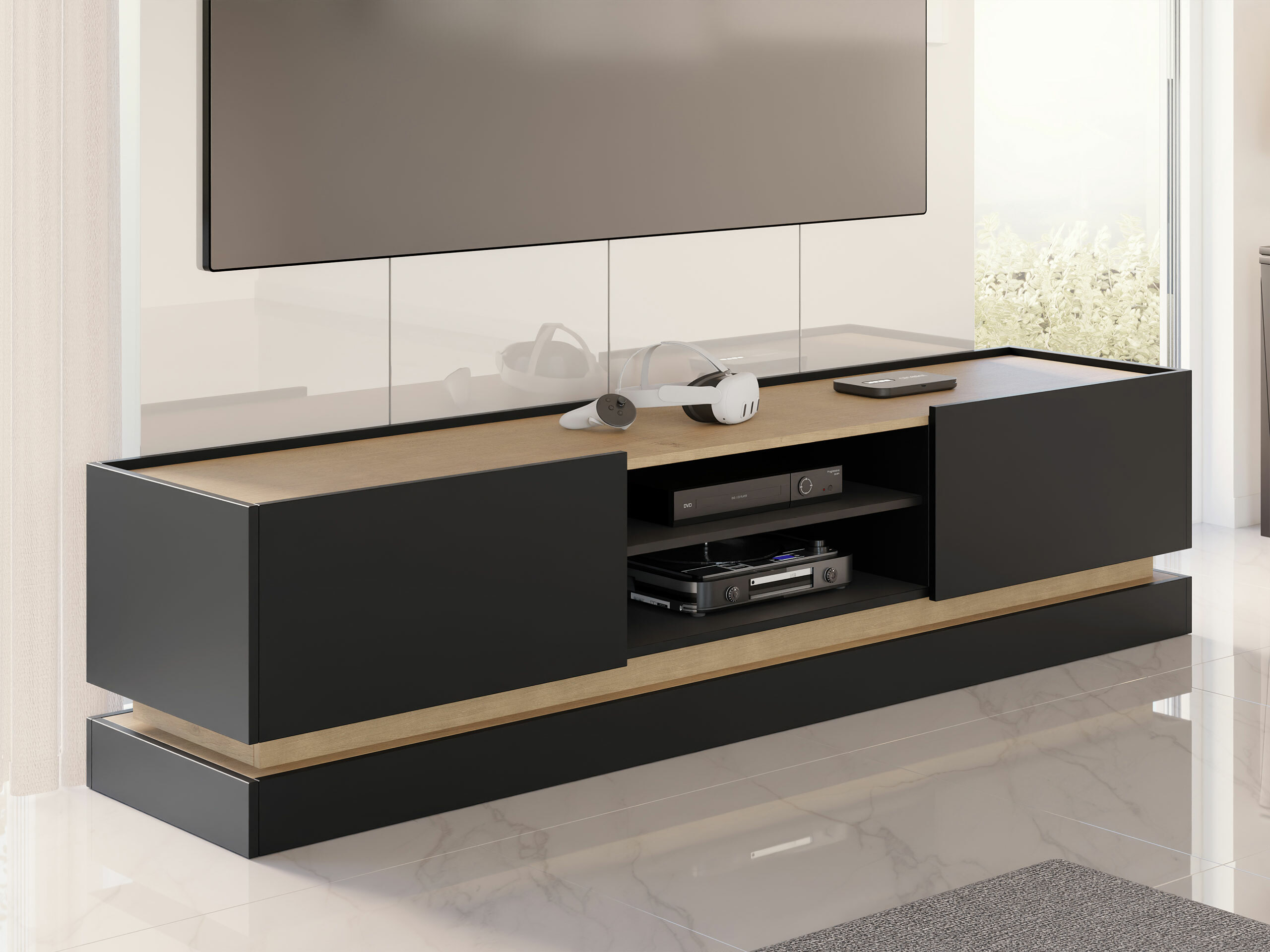 TV stand Comfivo Dalvenu 102 (Black + Oak)