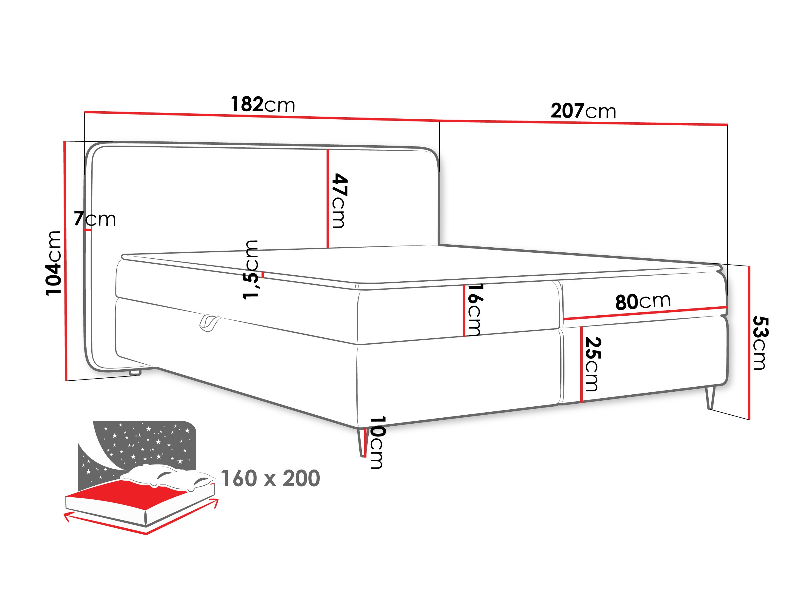 Continental bed Stonecrest 108 (Taro 33)