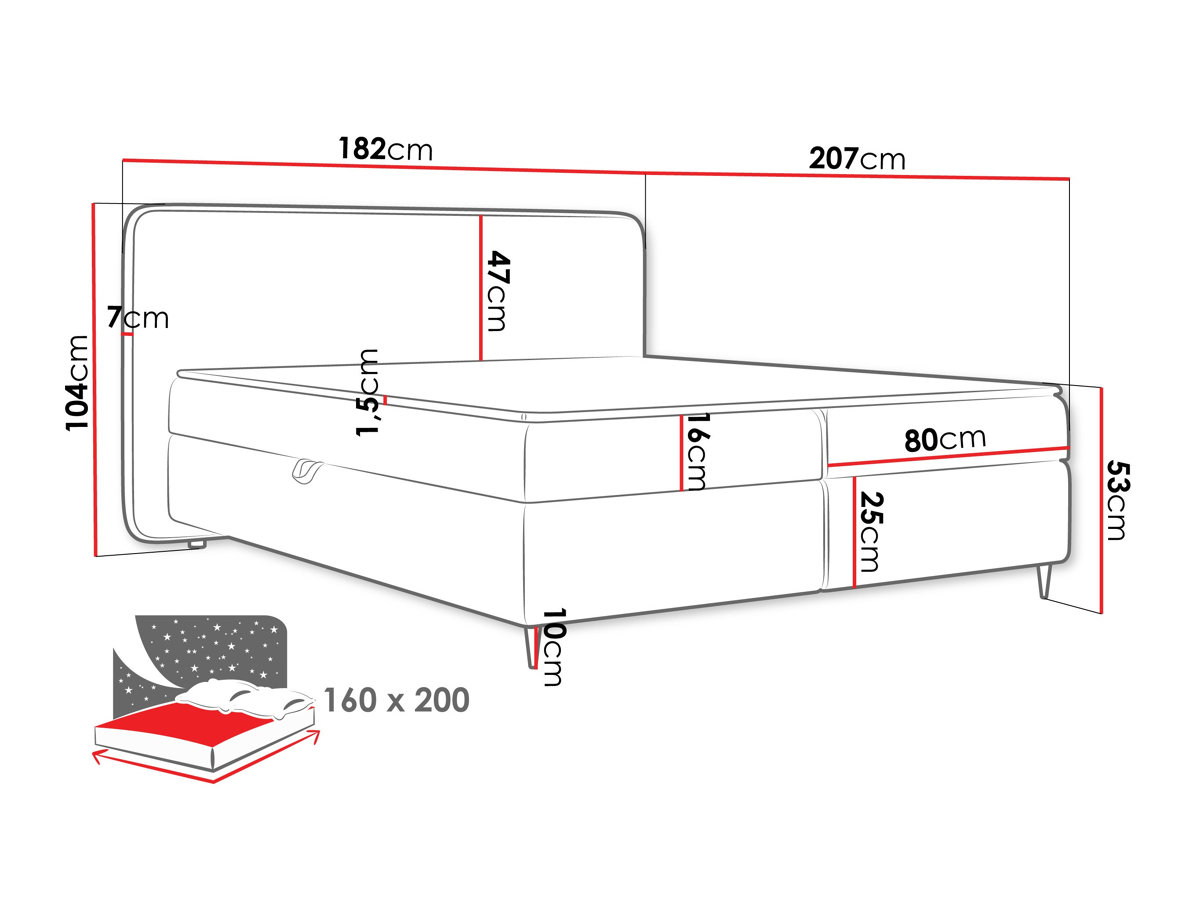 Continental bed Stonecrest 108 (Taro 98)
