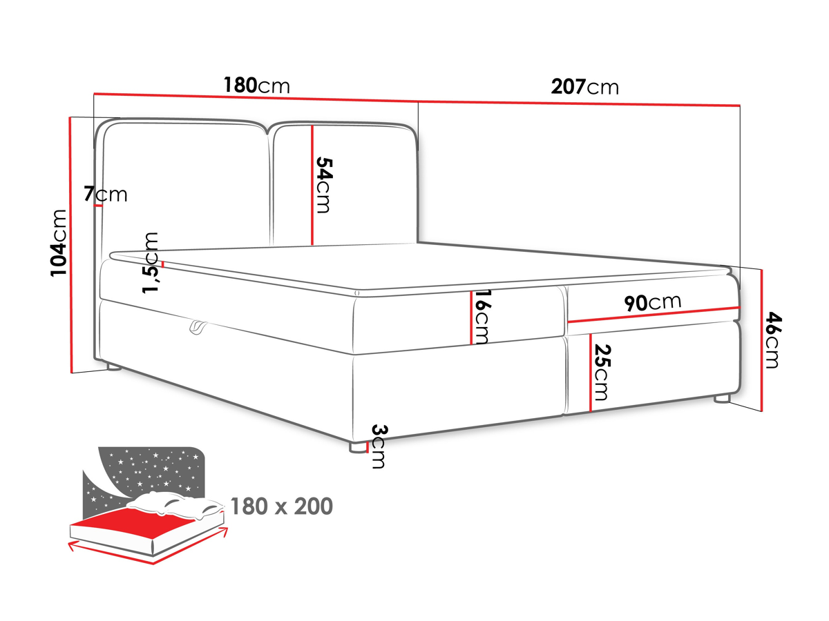 Continental bed Stonecrest 109 (Taro 01)