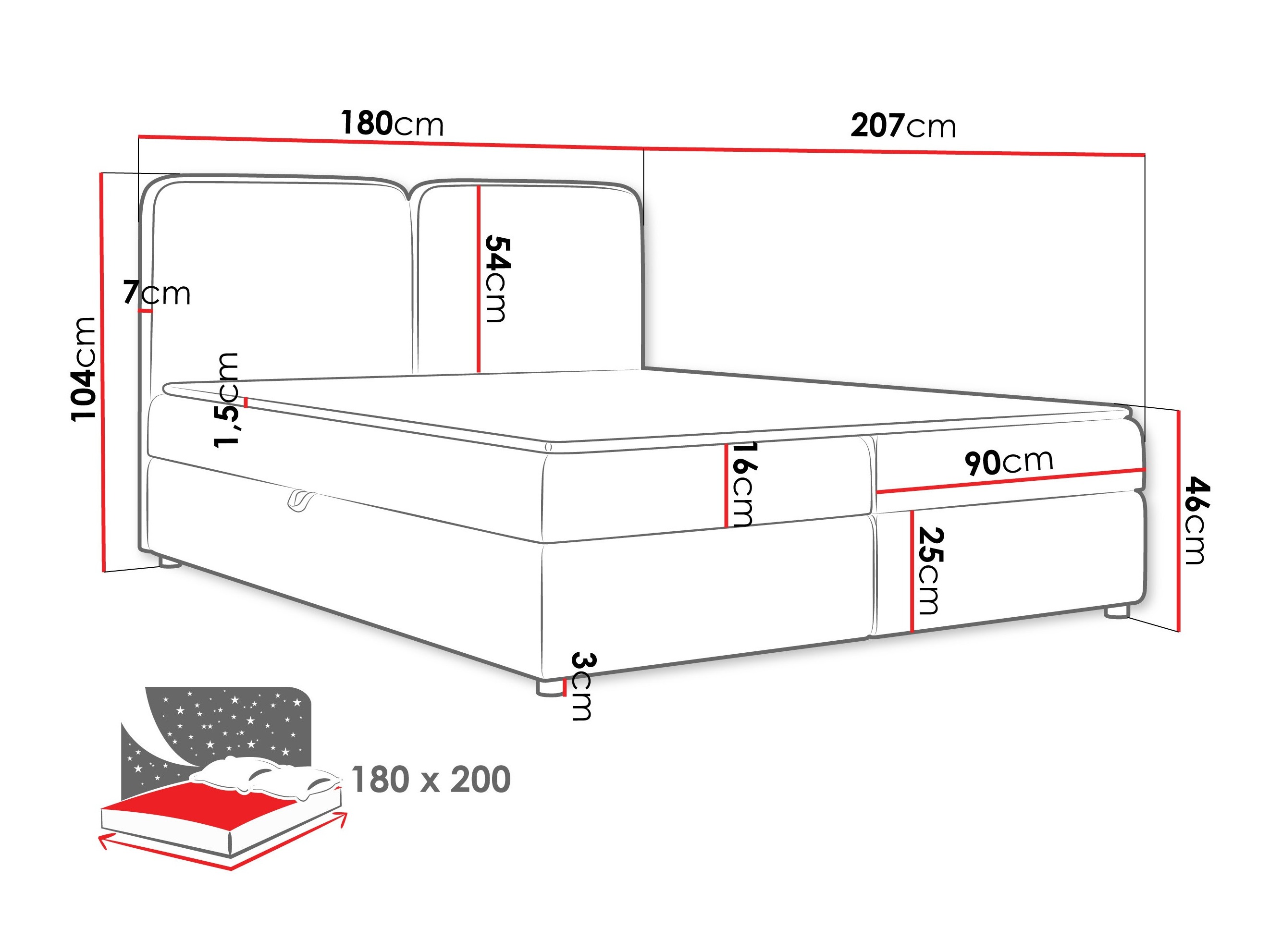 Continental bed Stonecrest 109 (Taro 33)