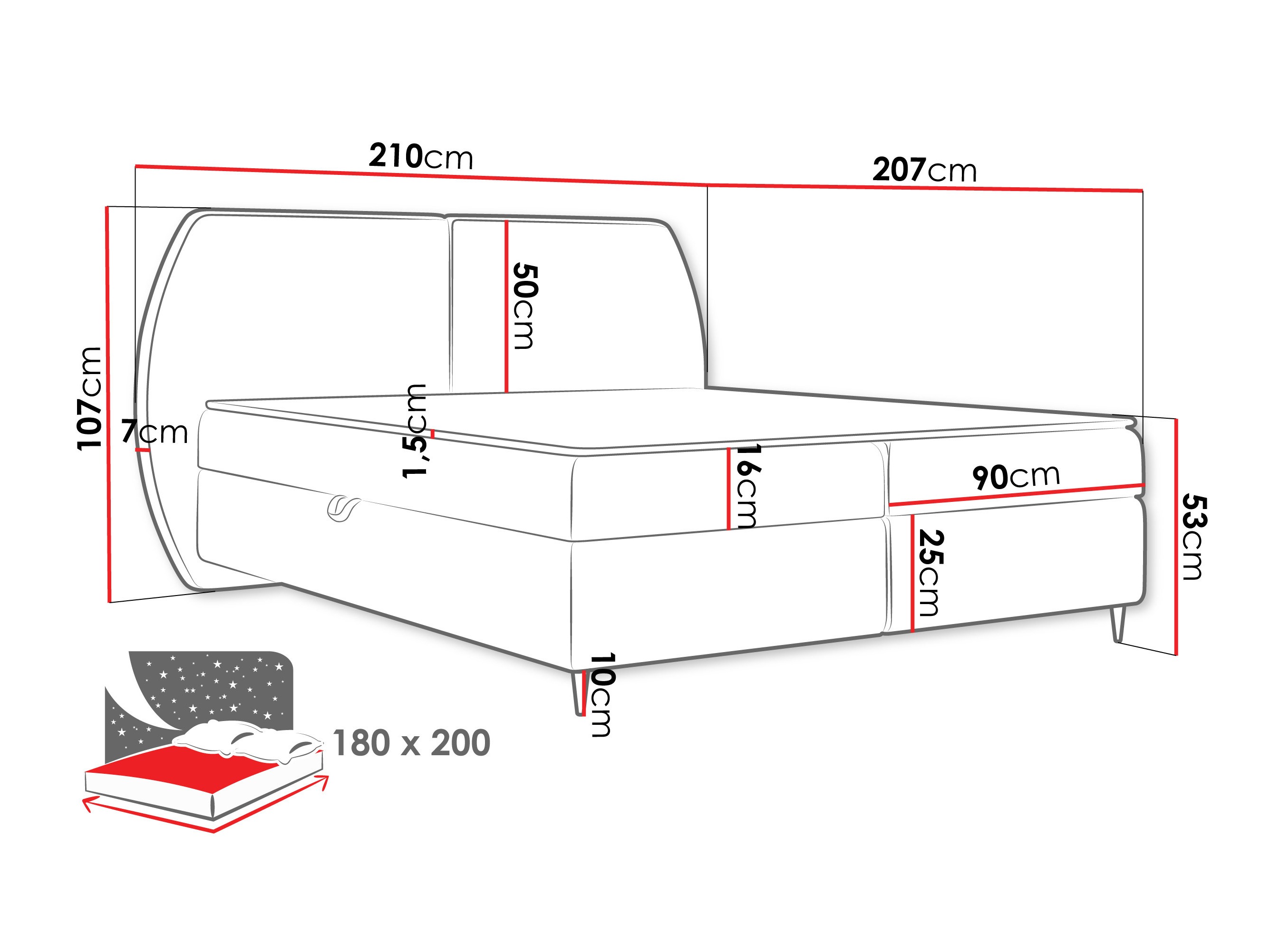 Continental bed Stonecrest 110 (Wave 02)