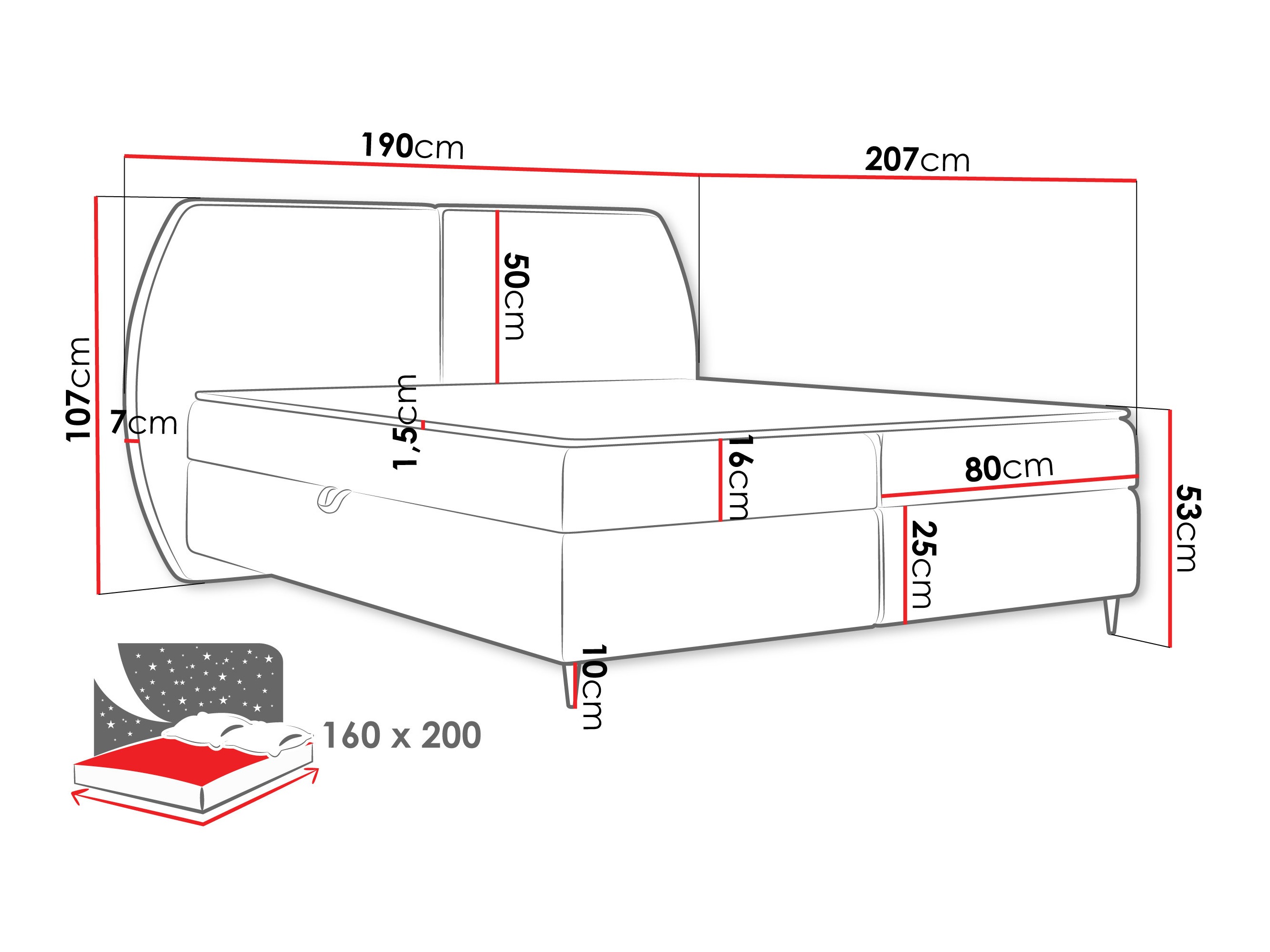 Continental bed Stonecrest 110 (Wave 04)