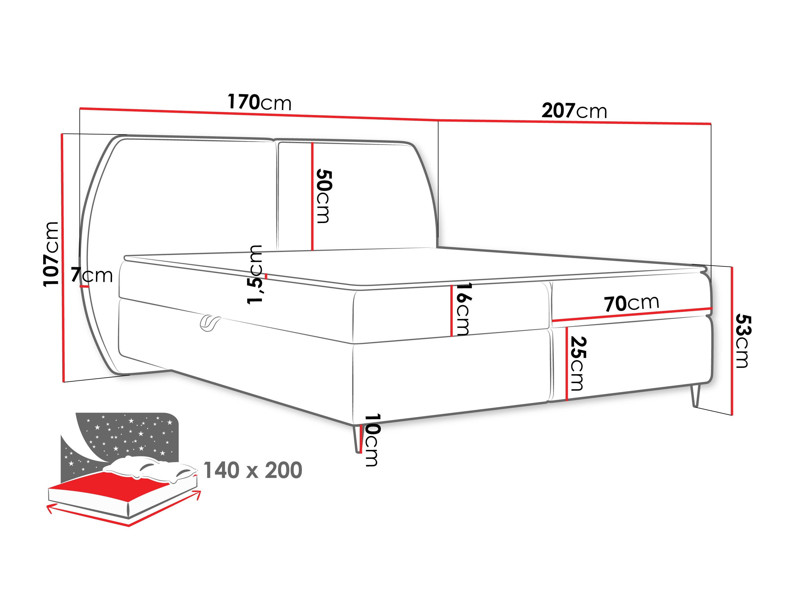 Continental bed Stonecrest 110 (Wave 05)