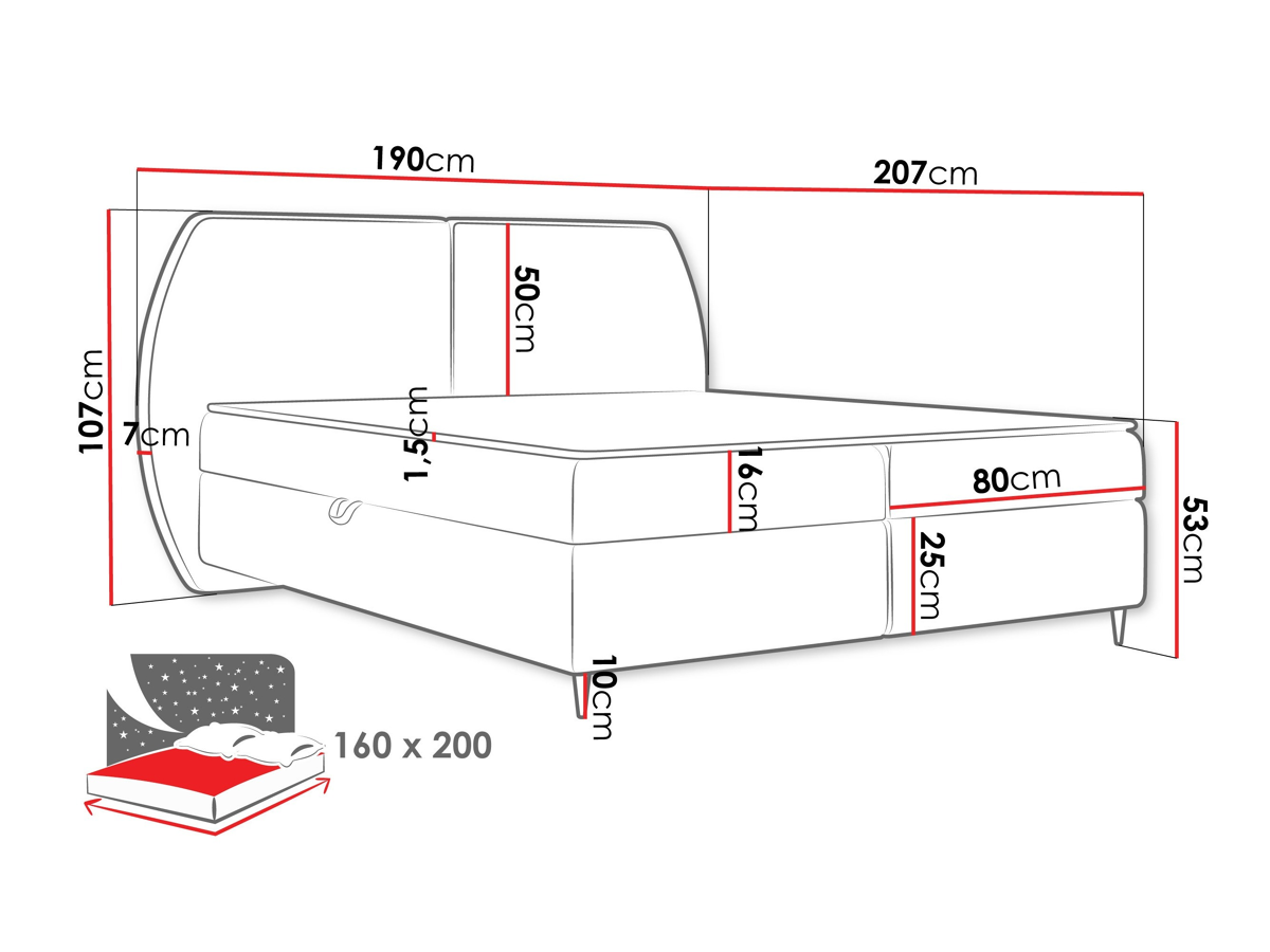 Continental bed Stonecrest 110 (Wave 05)
