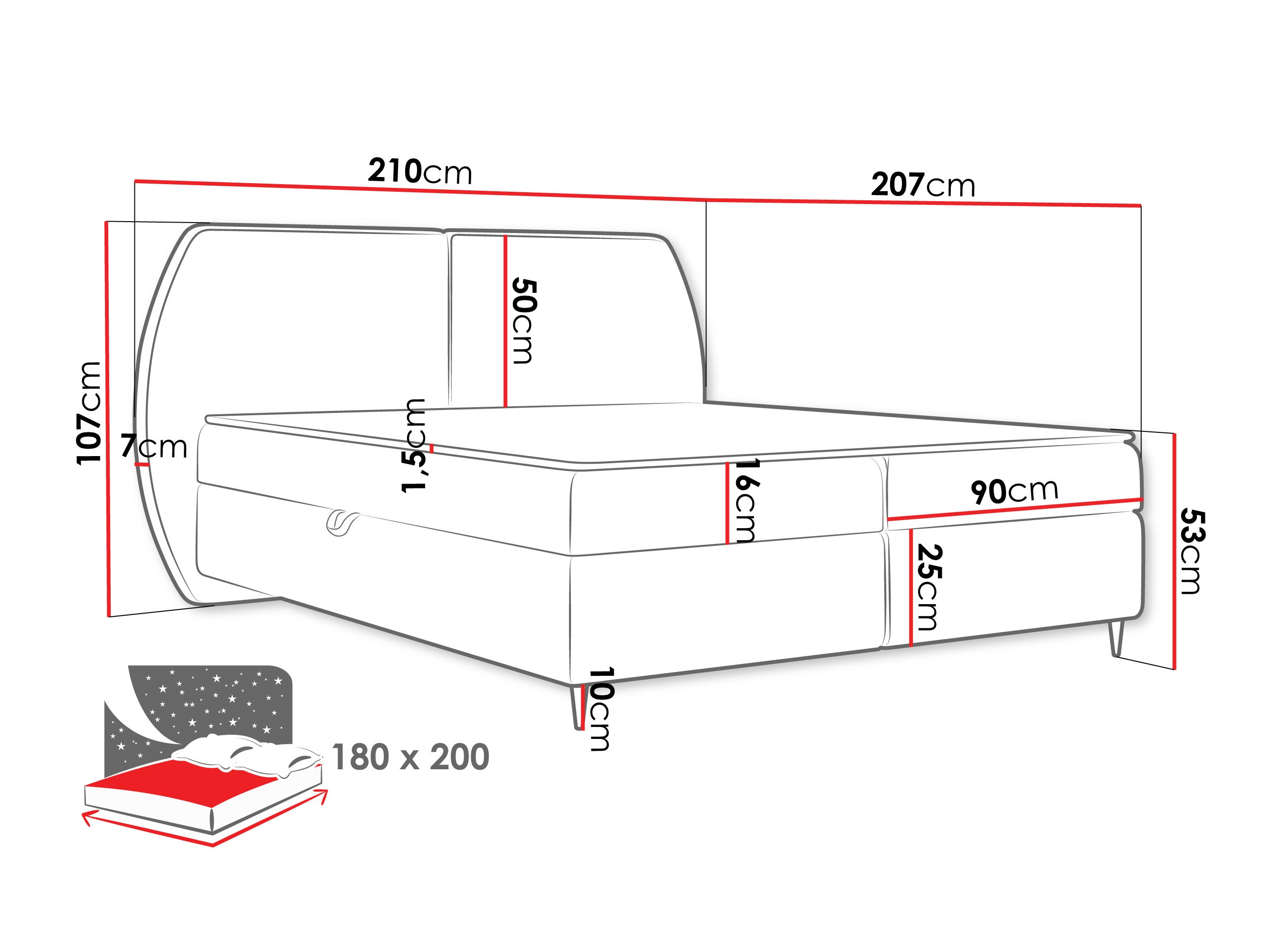Continental bed Stonecrest 110 (Wave 05)