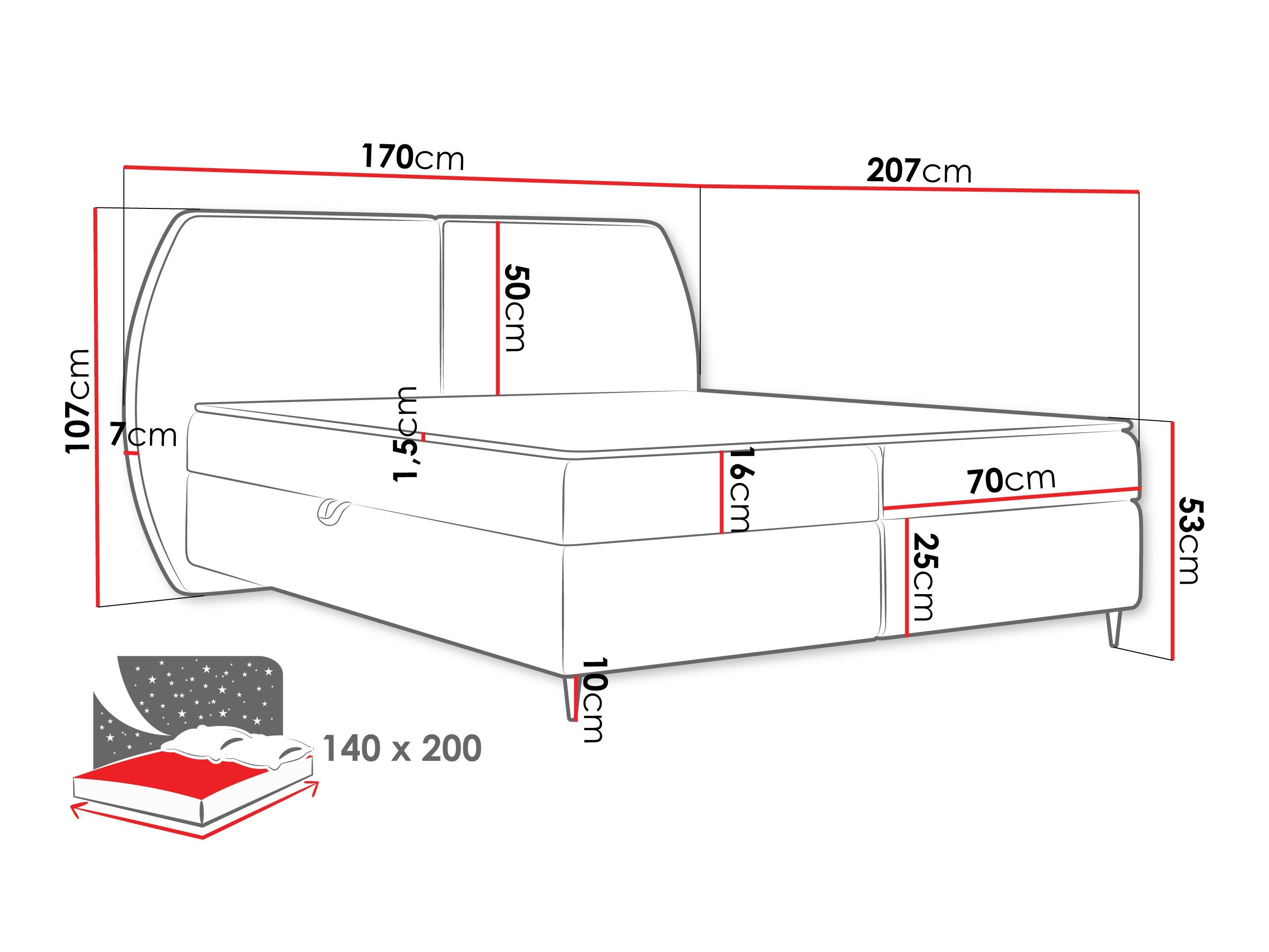 Continental bed Stonecrest 110 (Wave 15)