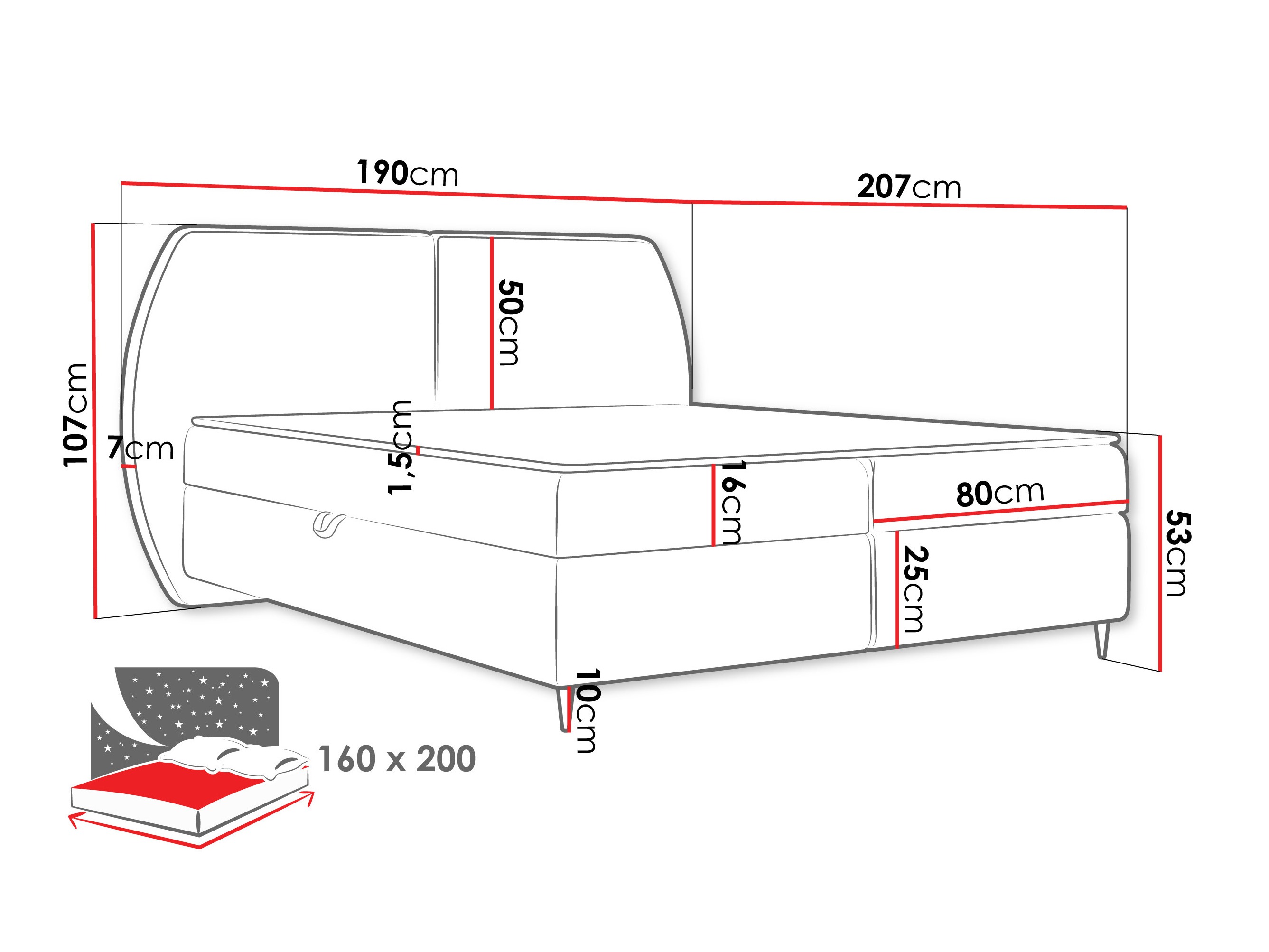Continental bed Stonecrest 110 (Wave 15)