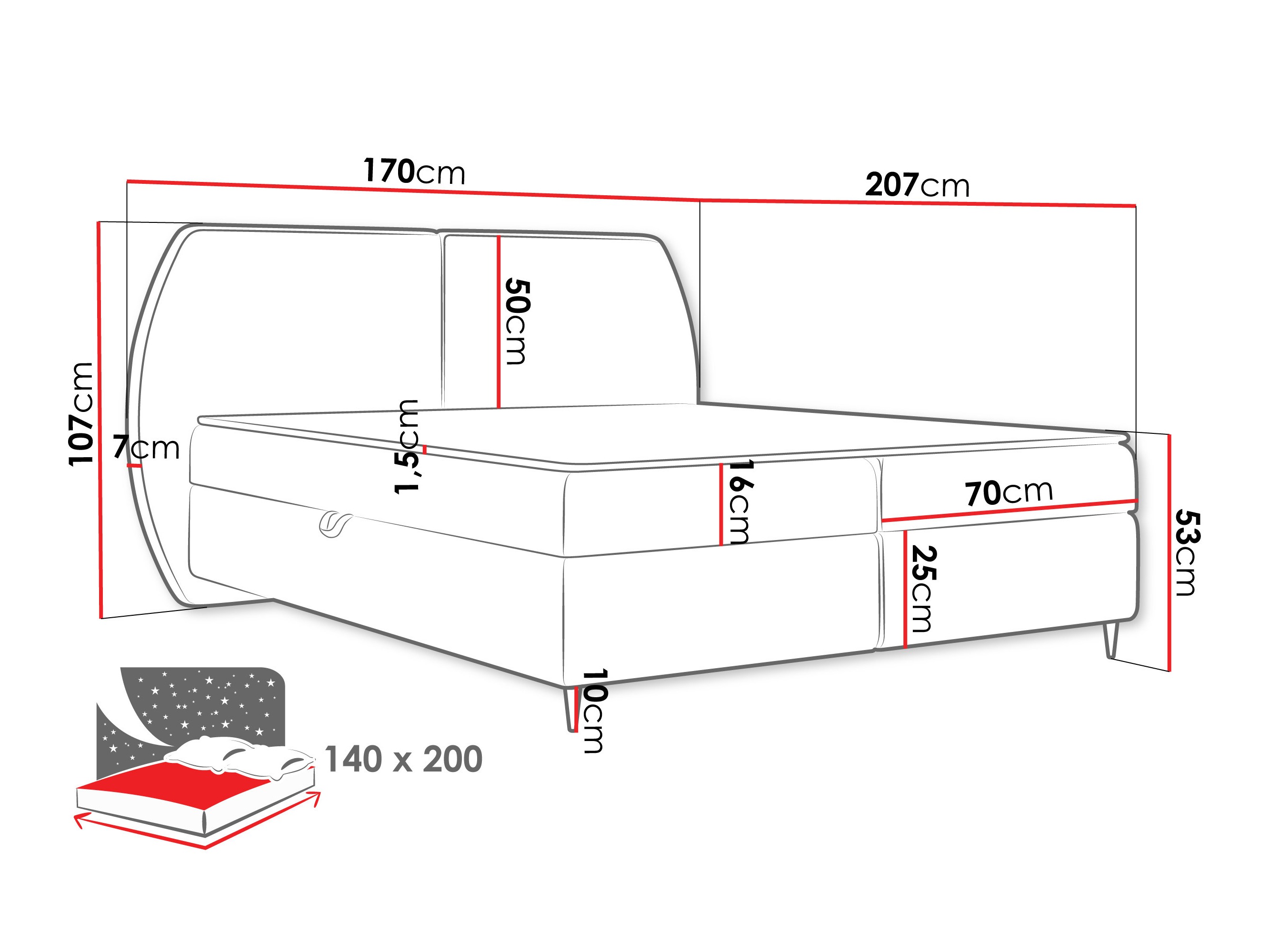 Continental bed Stonecrest 110 (Wave 17)