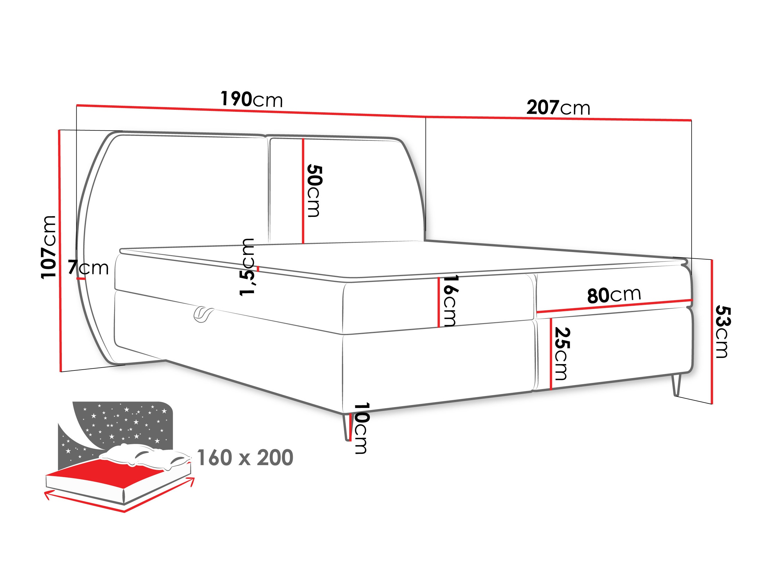 Continental bed Stonecrest 110 (Wave 17)