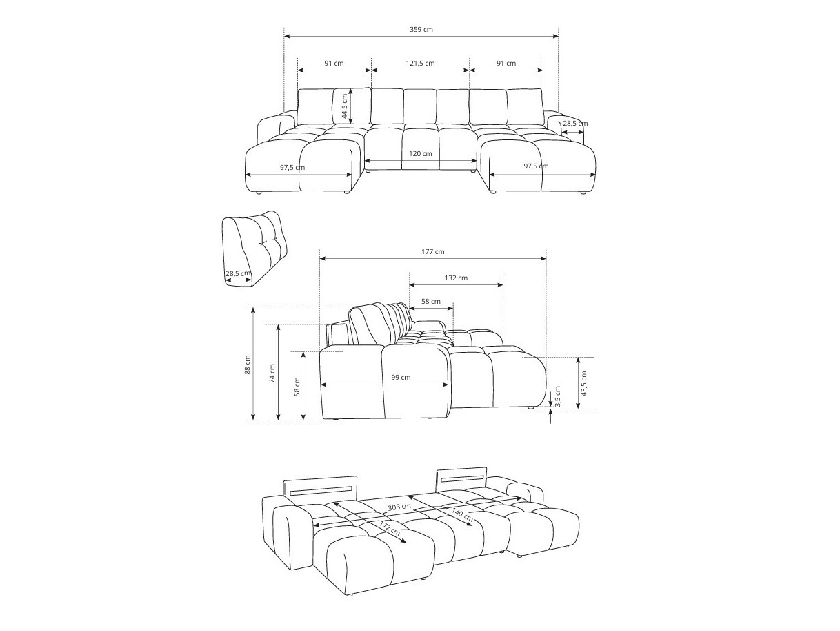 Corner sofa Kingston 198 (Curio 02)
