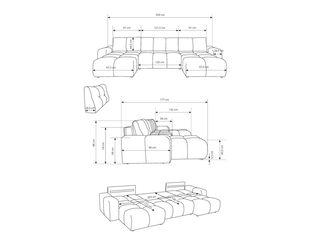 Corner sofa Kingston 198 (Curio 93)