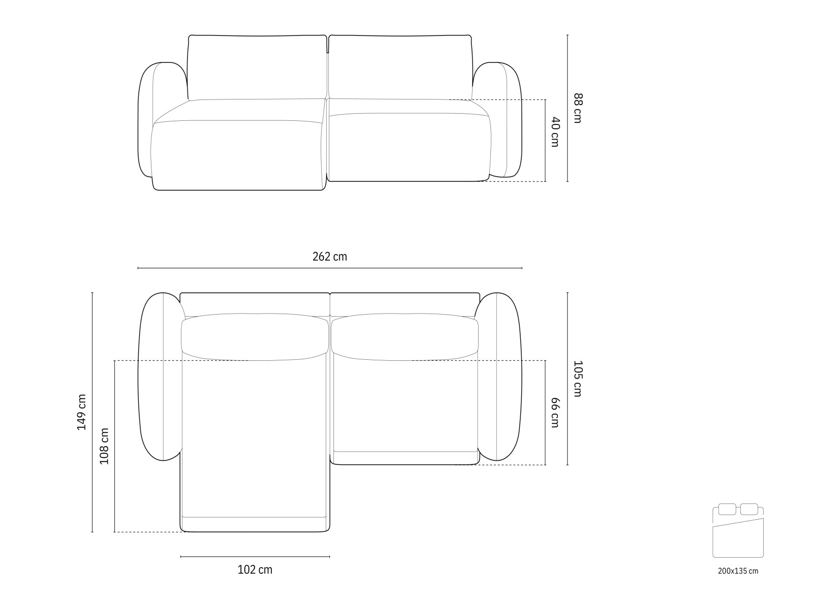 Corner sofa Franklin 207 (Magic Velvet 2240)