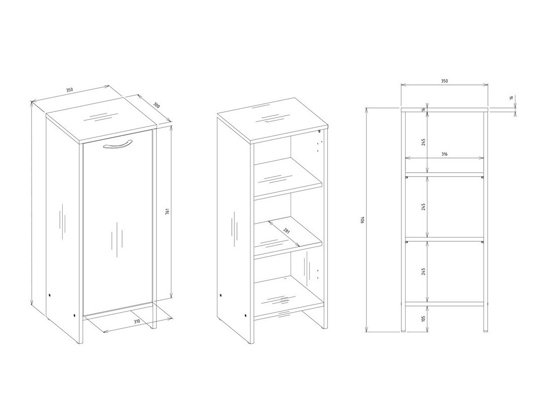 Standing bathroom cabinet Servou 100