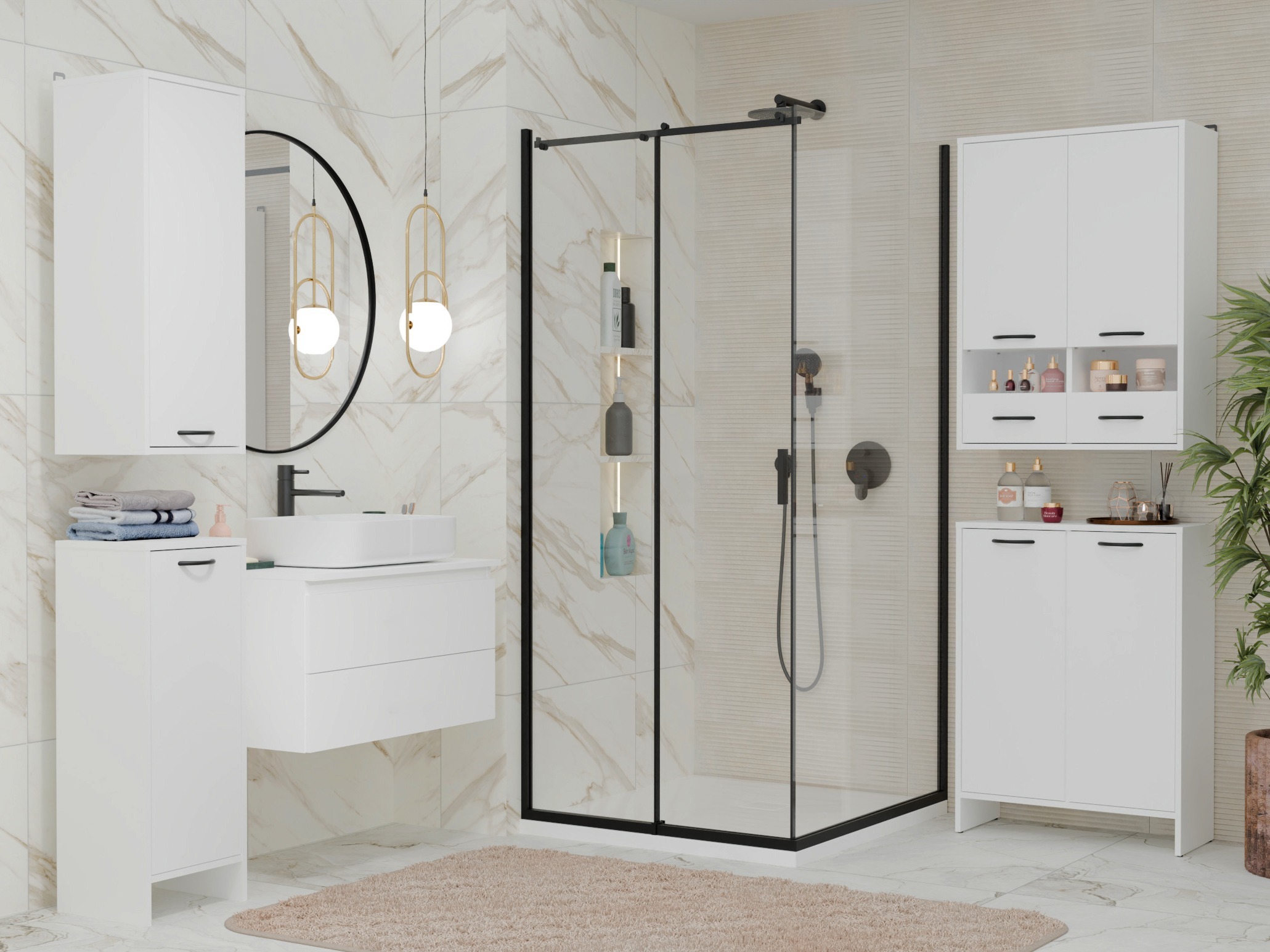 Standing bathroom cabinet Servou 111 (White)