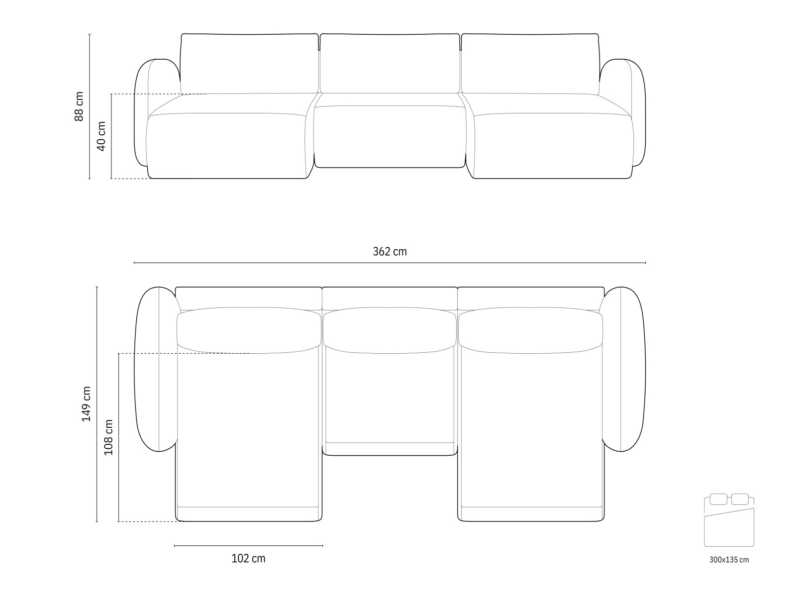Corner sofa Franklin 208 (Magic Velvet 2240)